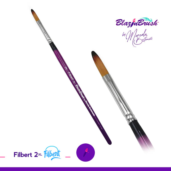 Blazin Brush Filbert 2XL - Professional Artist Paint Brush for Oil & Acrylic - Perfect for Canvas Painting, Texturing & Blending Techniques