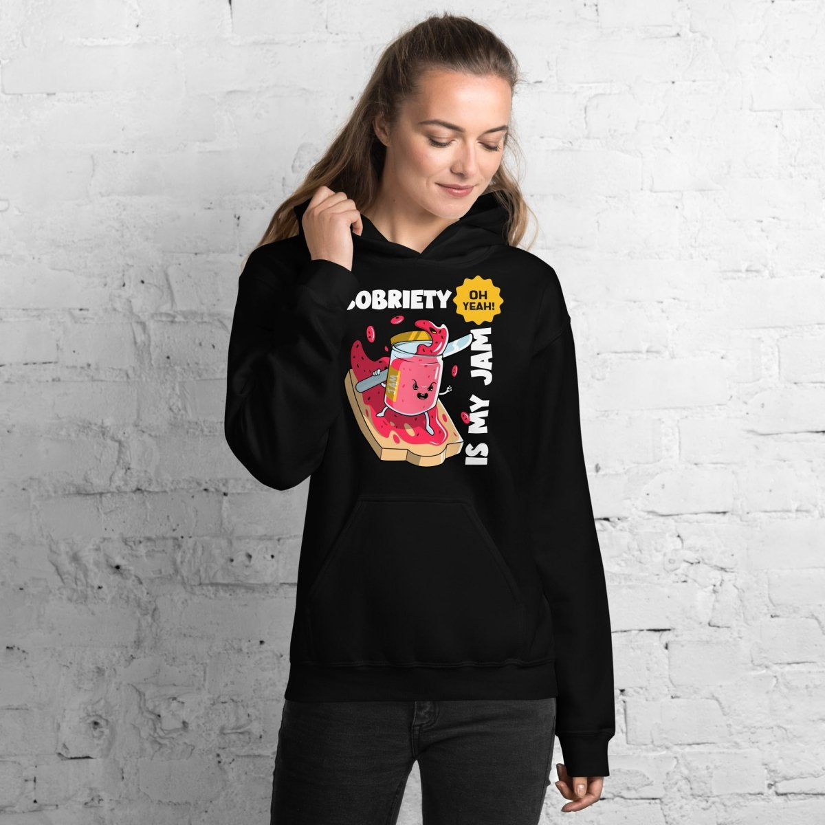 Jammin' to Sobriety Unisex Hoodie - Comfortable & Stylish Pullover for Men & Women - Perfect for Recovery Support, Casual Wear & Sober Living