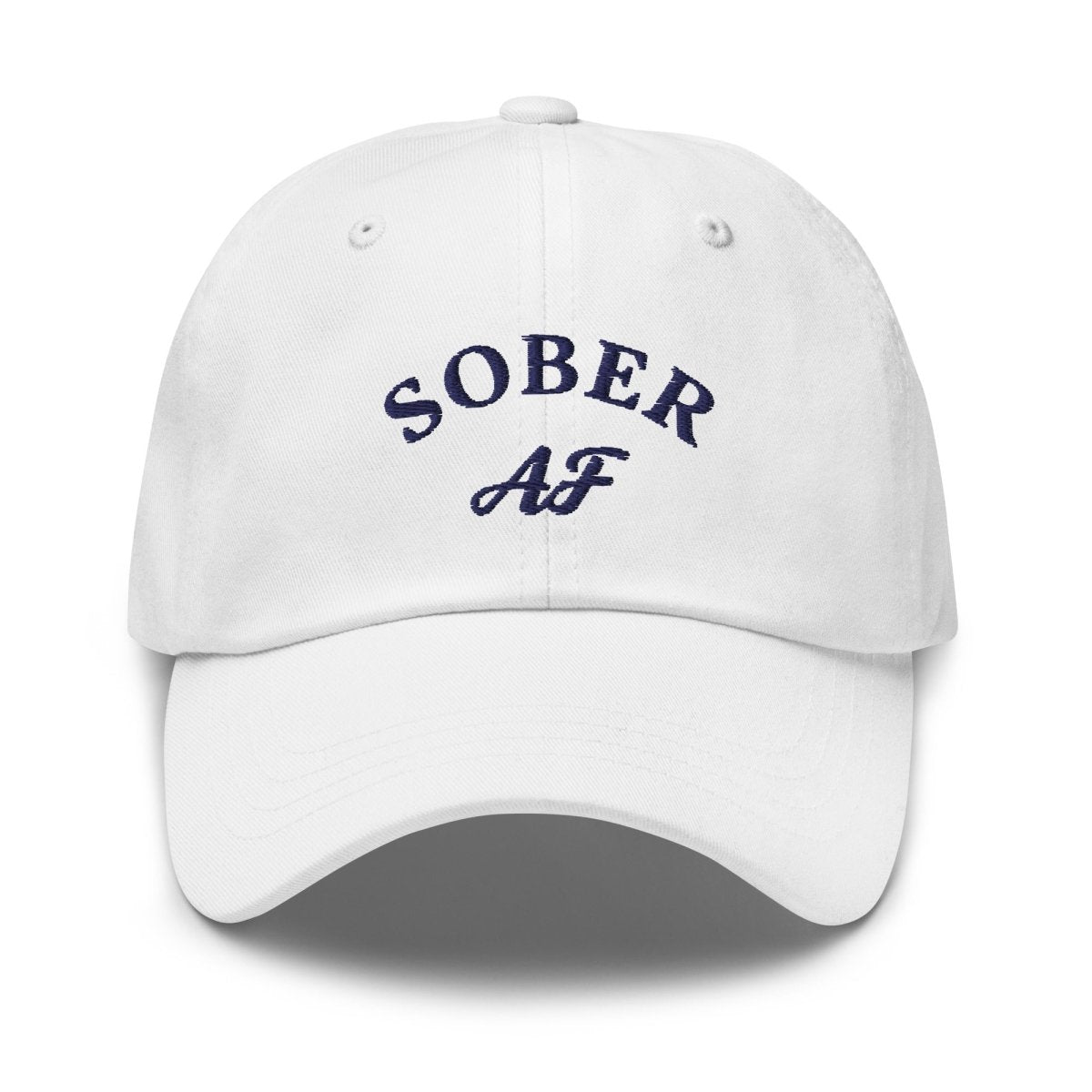 Sober AF Dad Hat - Stylish Sobriety Celebration Light-Colored Cap for AA Meetings, Recovery Milestones & Sober Living
