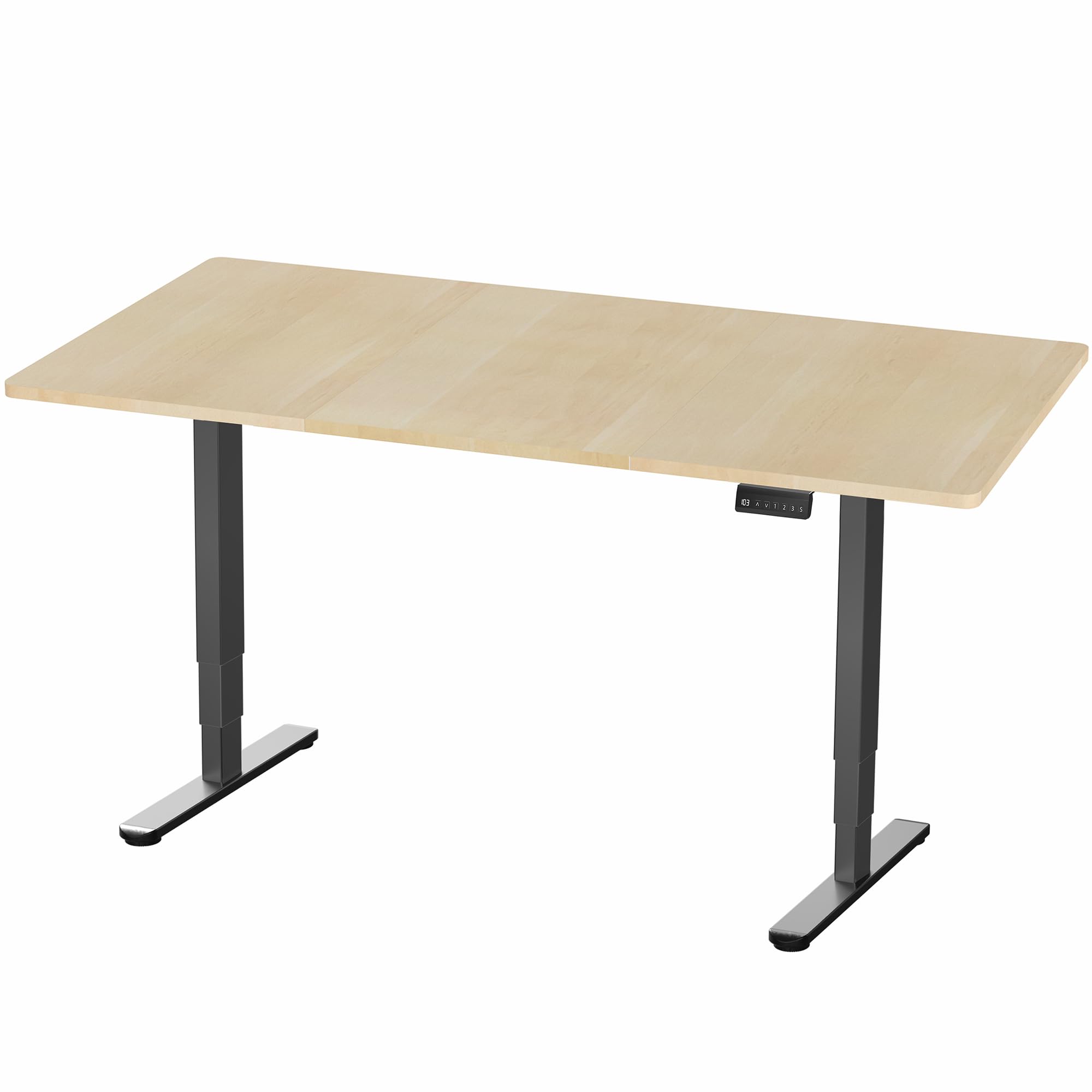 VIVO Electric 71 x 36 Inch Adjustable Height Standing Desk with Dual Motor & Memory Controller, Light Wood Top & Black Frame (DESK-KIT-2B7C-36) - Perfect for Home Office, Gaming Setup, and Workspace Ergonomics