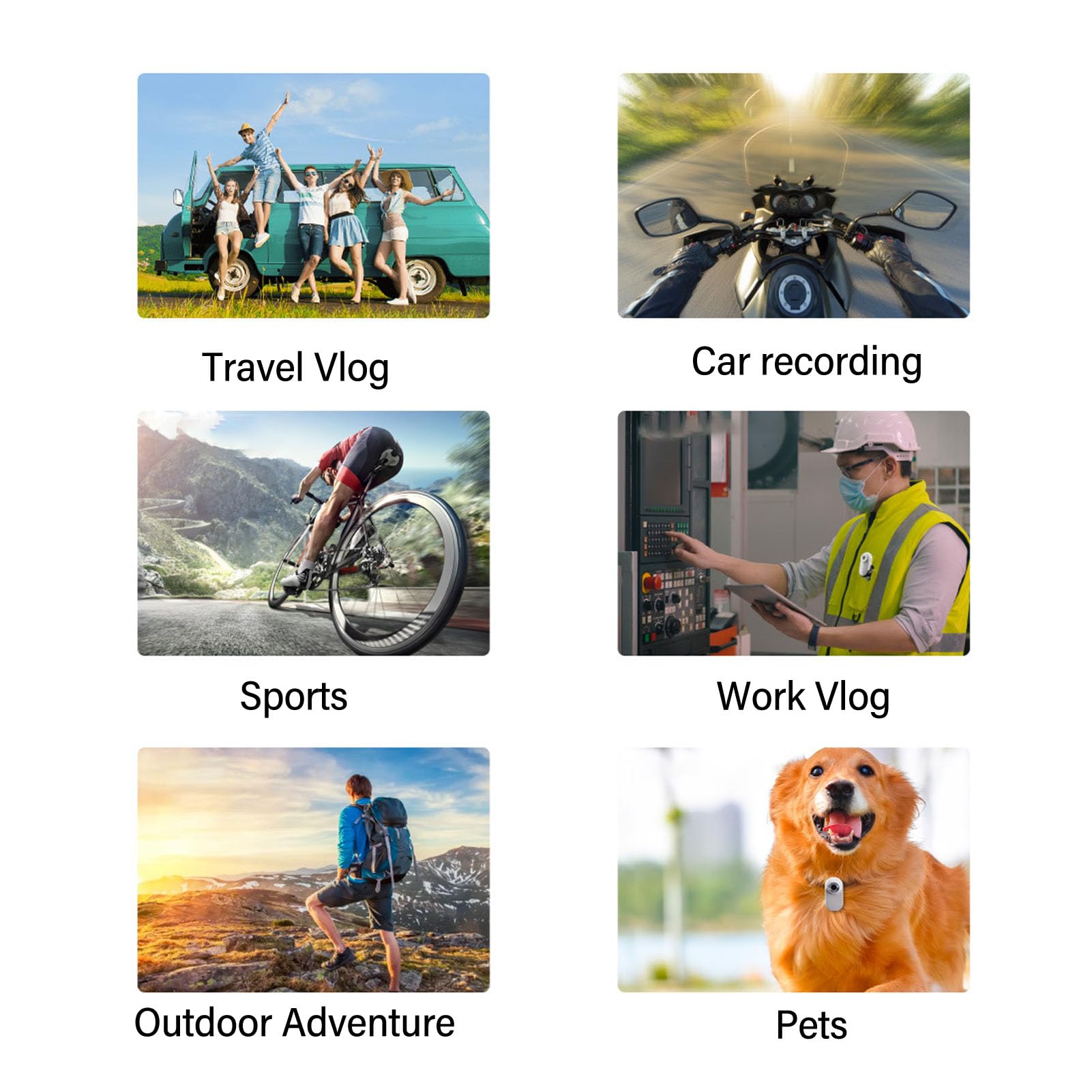 Plyisty Cat Collar Camera - 170° Wide Angle 1080P HD Mini Action Camera with Back Clip | Wearable Pet Camera for Dogs & Cats | Perfect for Indoor/Outdoor Adventures, Home Security & Pet Monitoring