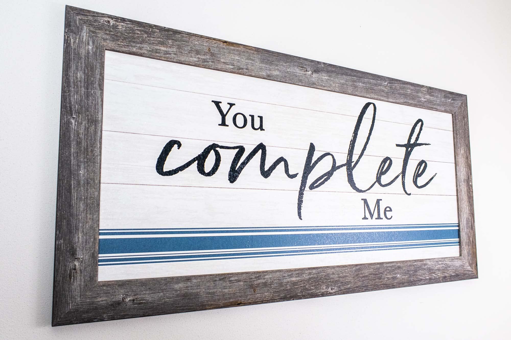 You Complete Me Love Sign - Romantic Wedding Bedroom Decor for Couples, Home Wall Art - Perfect for Anniversaries, Valentine's Day & Newlywed Gifts