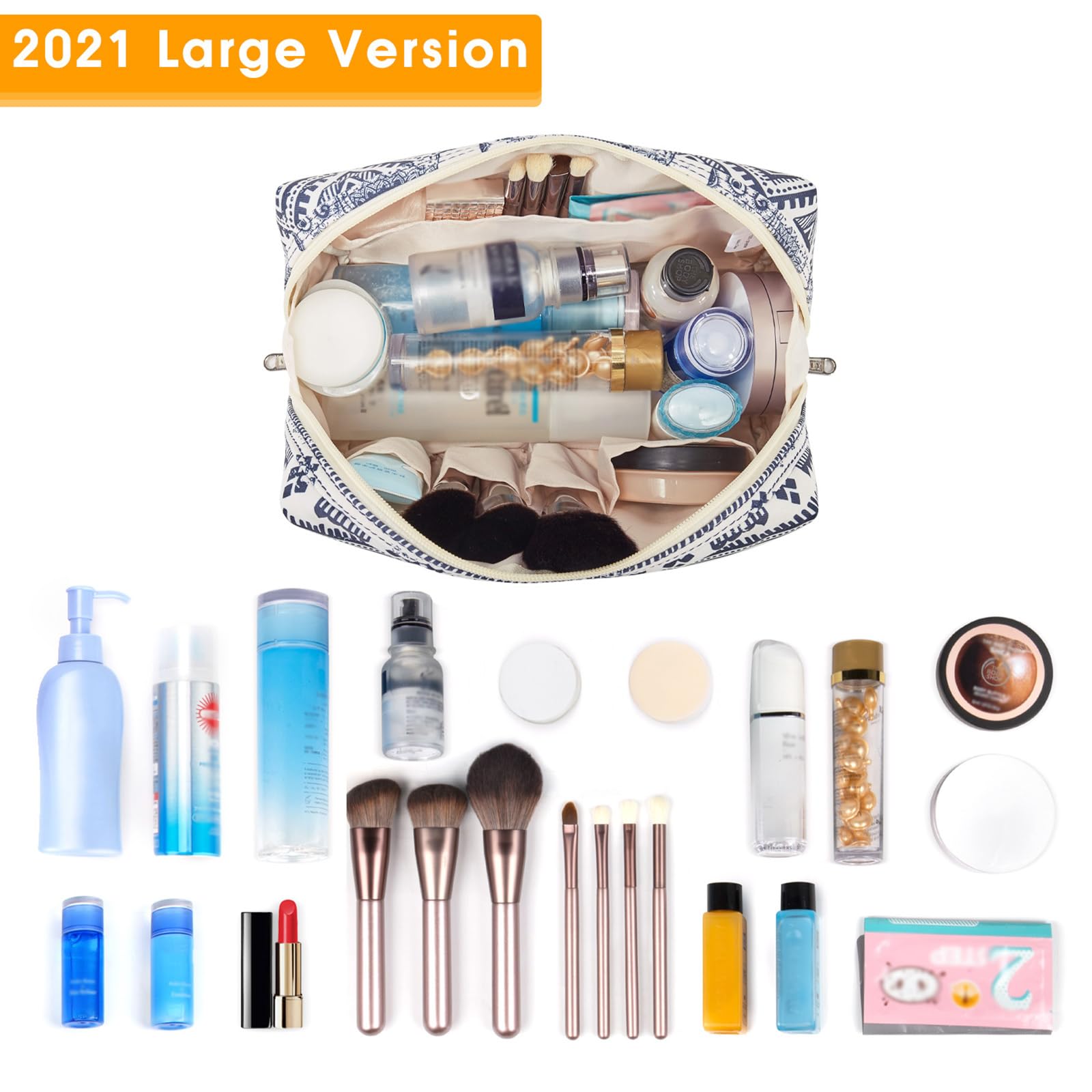 Narwey Cute Elephant Makeup Bag for Women - Travel Cosmetic Organizer for Toiletries & Makeup