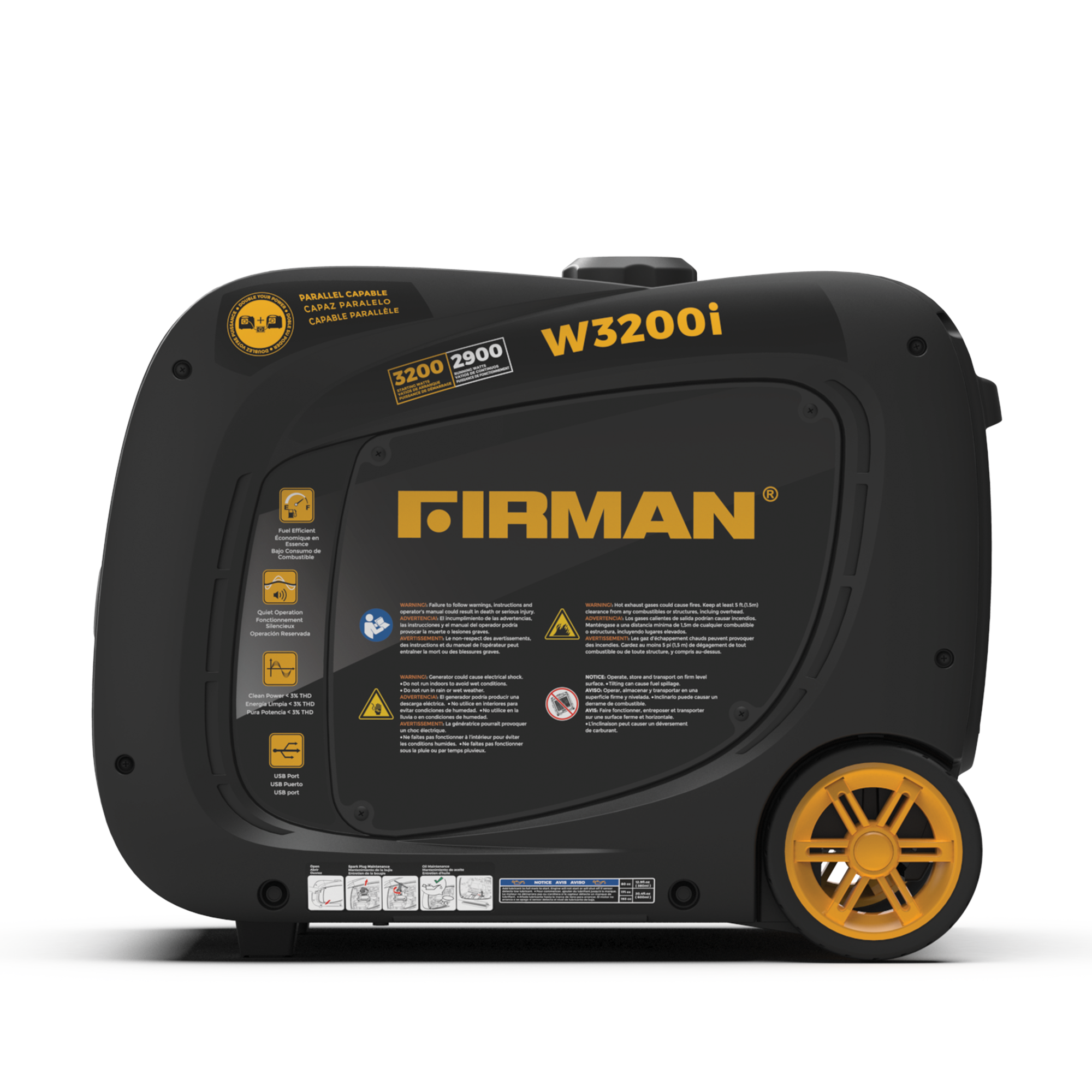 Refurbished 3200W Gas Inverter Generator with Recoil Start - Perfect for Camping, Home Backup Power & Outdoor Events