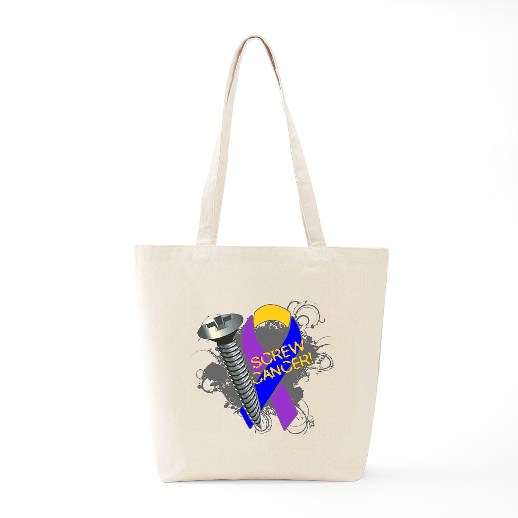 Screw Bladder Cancer Tote Bag - Natural Canvas Reusable Shopping Bag for Groceries, Beach & Everyday Use | CafePress
