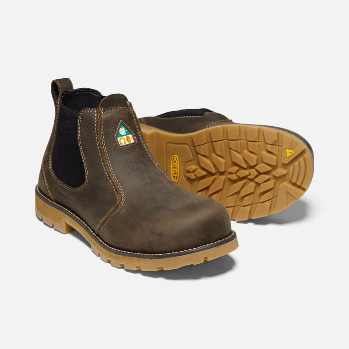 KEEN CSA Men's Seattle Romeo Slip-On Waterproof Work Shoes - Comfortable & Durable for Construction, Hiking & Outdoor Work (Model 1021337) | Ideal for Job Sites, Yard Work & Wet Conditions