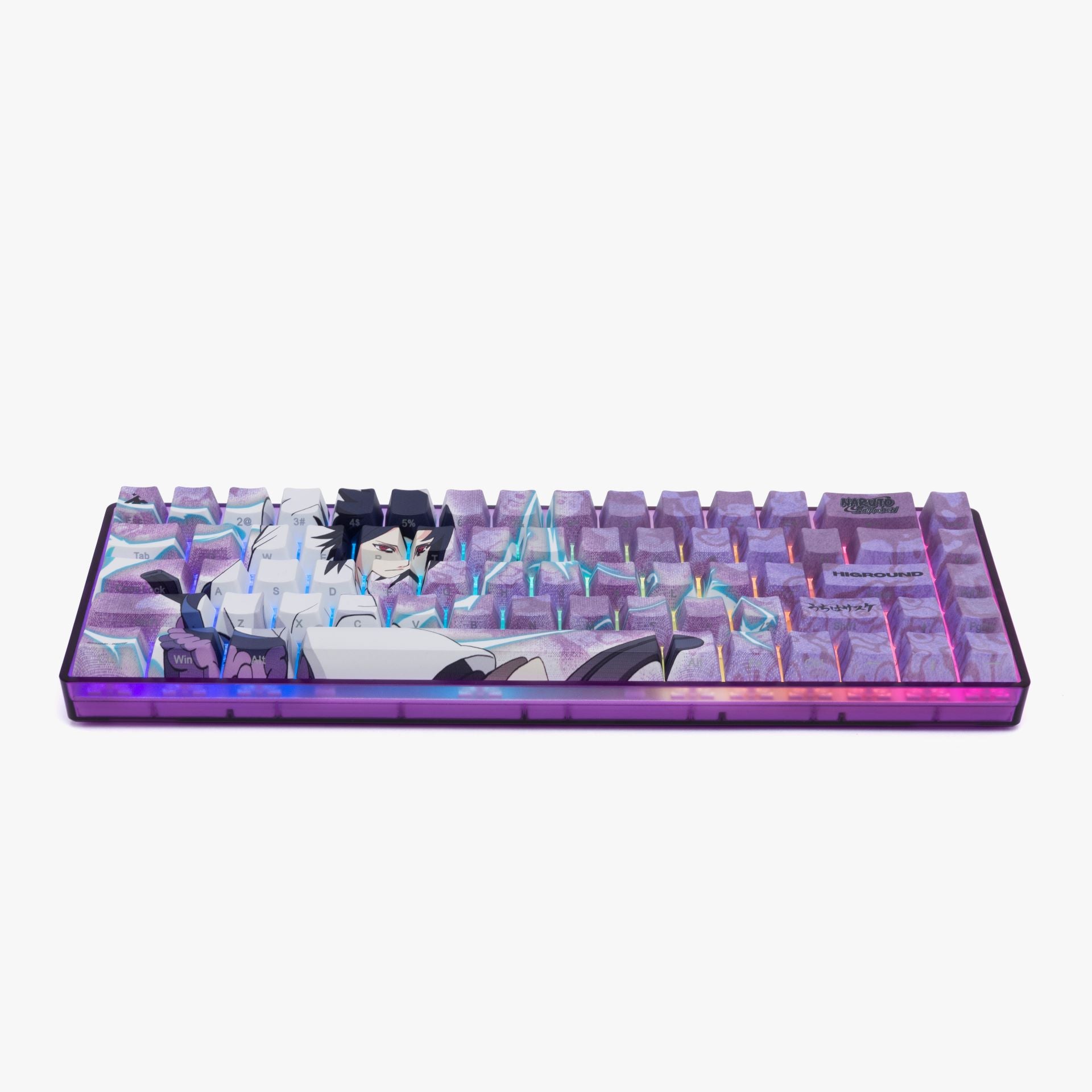 Naruto x HG Basecamp 65 Mechanical Keyboard - Sasuke Uchiha Themed Gaming Keyboard for PC & Mac - Perfect for Anime Fans & Esports Gamers