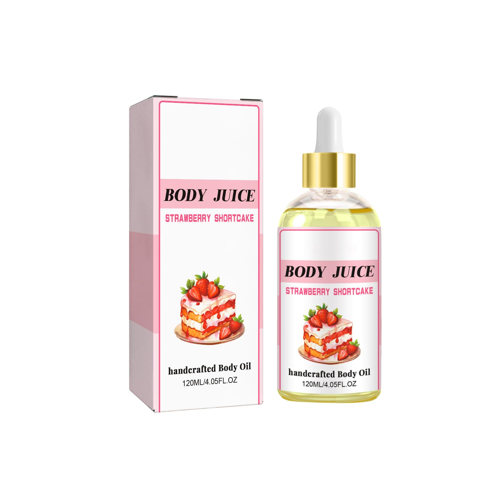 Strawberry Scented Body Oil for Women - Nourishing & Hydrating Moisturizer for Dry Skin | Handcrafted Essential Oil | 4.05 Fl Oz | Perfect for Massage, Aromatherapy & Daily Skincare Routine