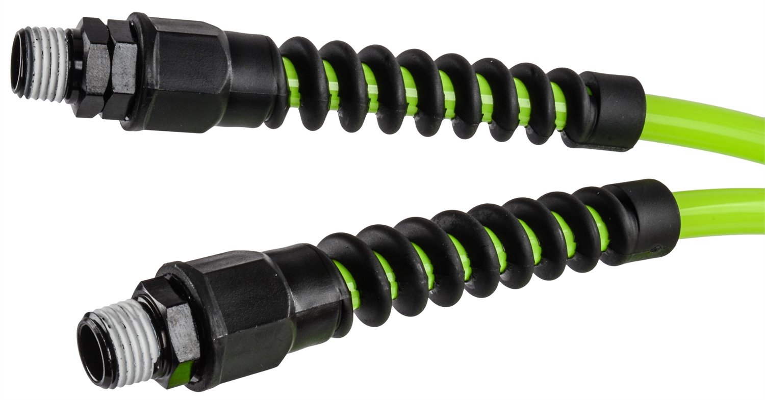 Flexzilla Polyurethane Recoil Air Hose 1/4 inch x 20 Feet - Lightweight, Kink-Free, Durable ZillaGreen Hose for Air Tools, Compressors, and Pneumatic Equipment - Perfect for Workshops, Garages, and DIY Projects