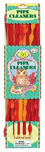 eeBoo Colorful Owl Pipe Cleaners for DIY Crafts, Kids Art Projects, and Classroom Activities – Fun & Creative Pipe Cleaner Animals for Party Decorations, Gift Toppers, and School Supplies