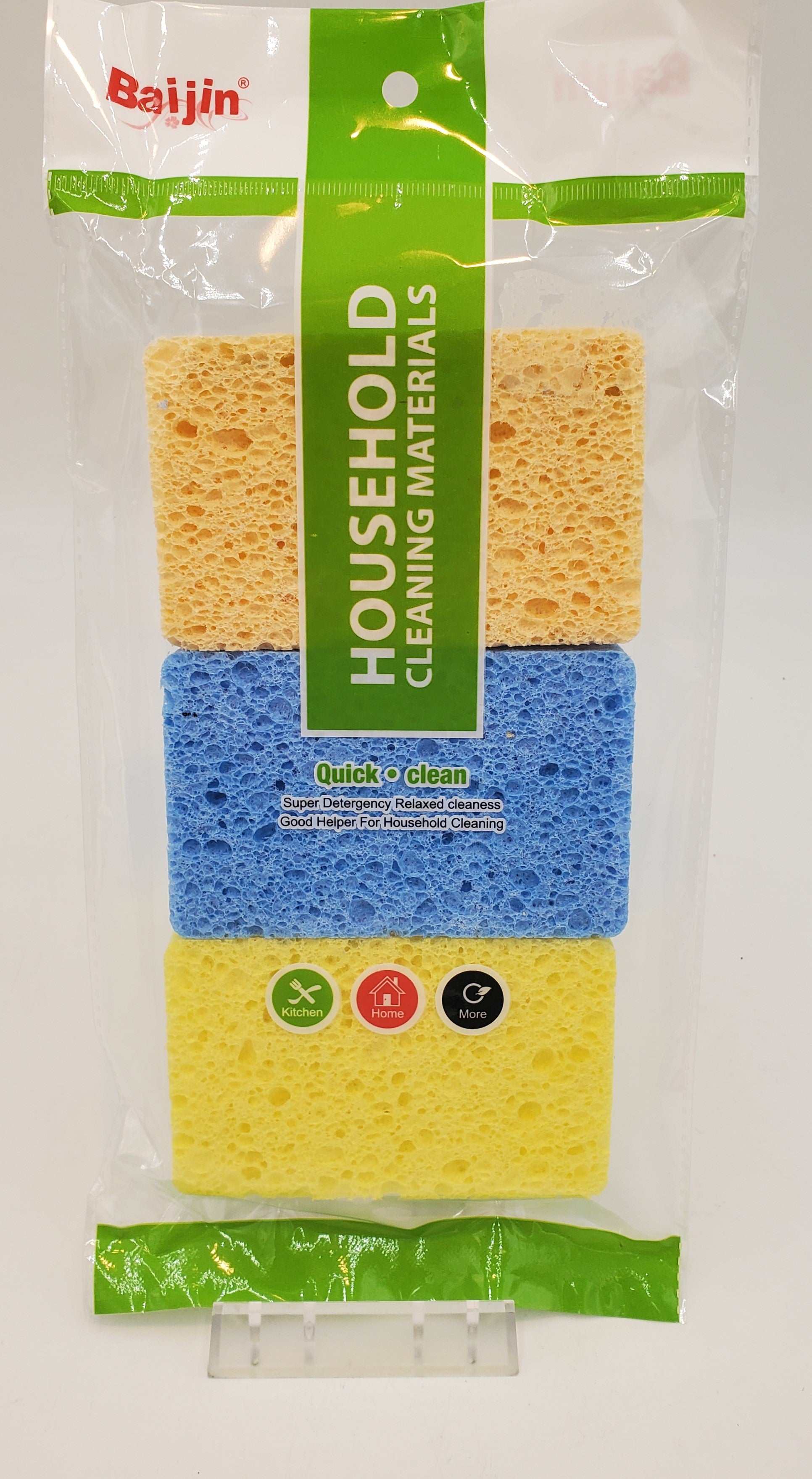 3-Pack Premium Cleaning Sponges - Heavy Duty Scrub Sponges for Kitchen, Bathroom, Dishes & Household Cleaning - Non-Scratch & Absorbent Sponges for Deep Cleaning