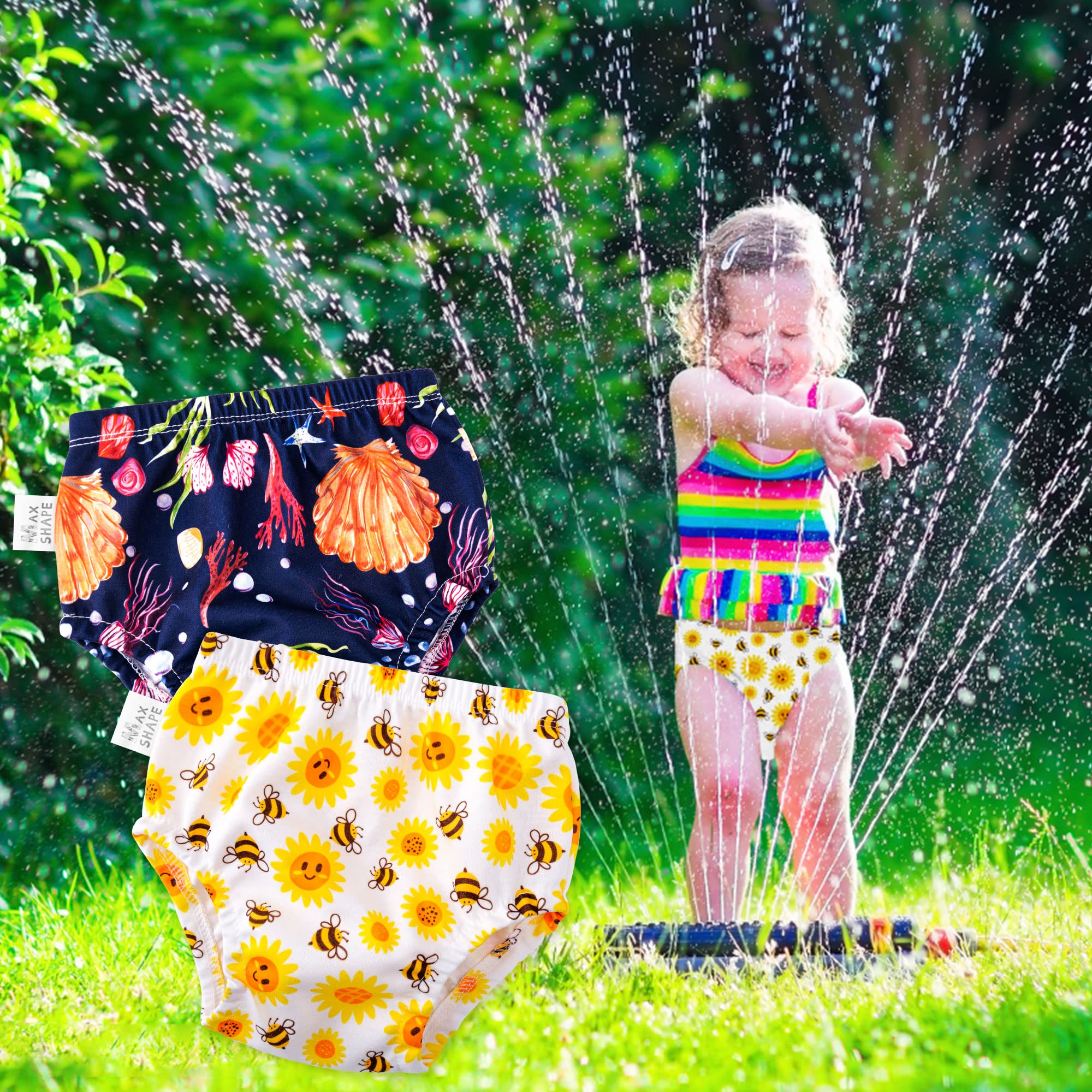 Waterproof Rubber Training Underwear for Toddlers - Max Shape Potty Training & Swim Diaper Cover - Leak-Proof, Reusable for Swimming, Potty Learning & Outdoor Activities