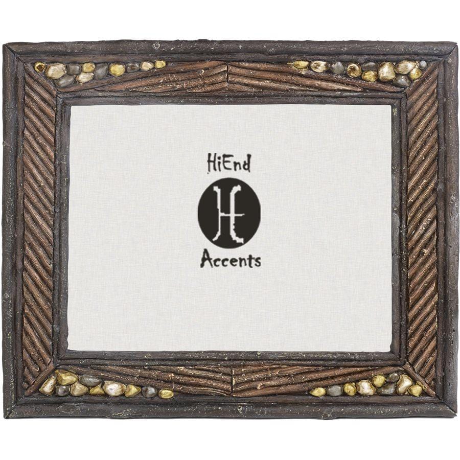 Natural River Rock Picture Frame - Handcrafted Wooden Photo Display for Home & Office Decor | Perfect for Wall Art, Family Photos, and Gift Giving