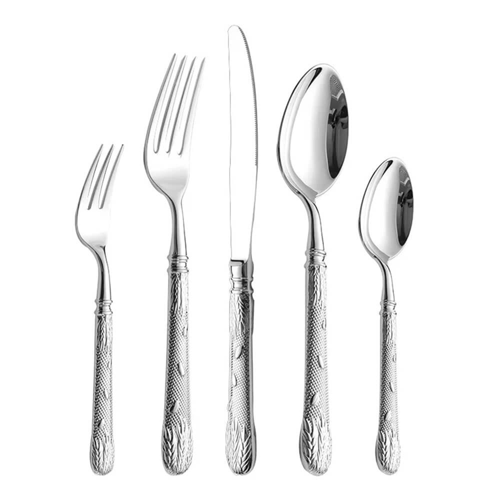 Majorelle 20-Piece Stainless Steel Flatware Set - Elegant Silverware for Dining, Kitchen & Entertaining - Perfect for Dinner Parties, Weddings & Everyday Use
