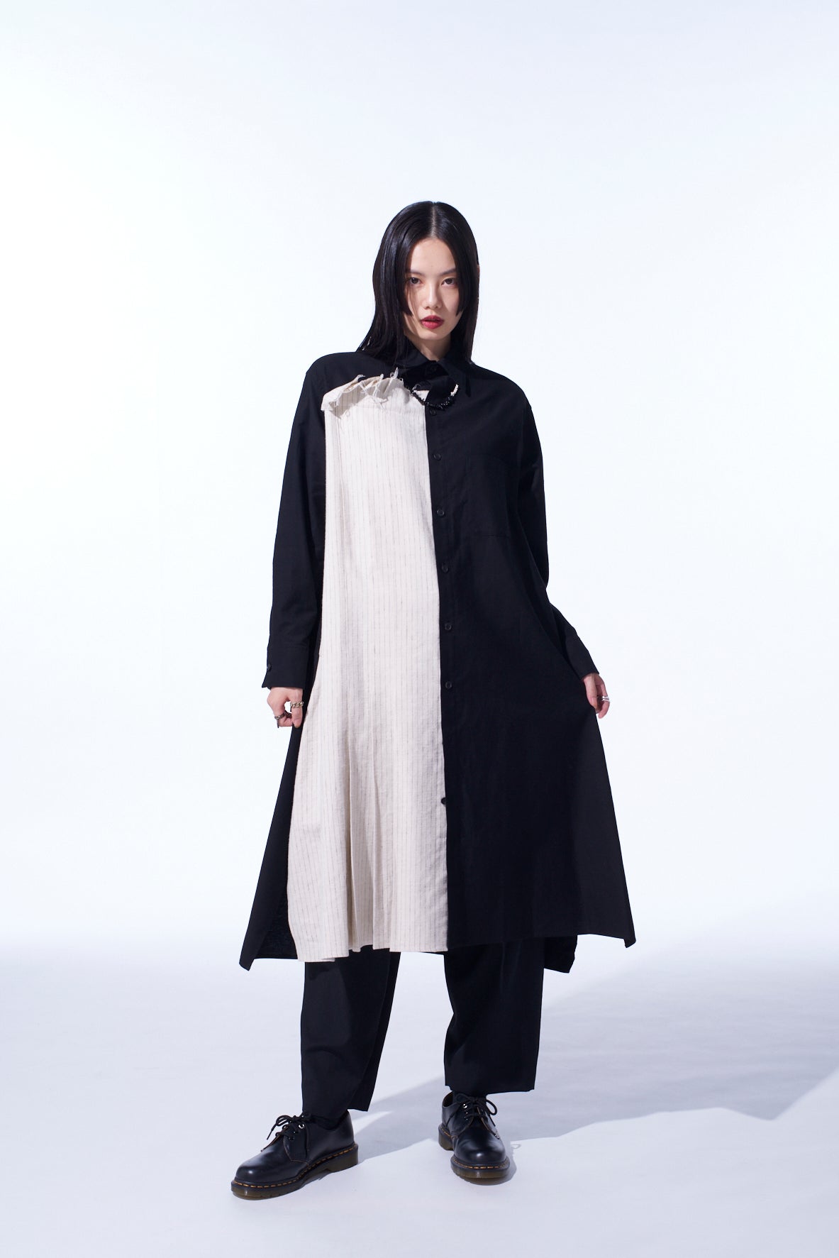 Stylish Cotton Twill Shirt Dress with Striped Pleated Fabric - Perfect for Casual Outings, Office Wear & Spring Fashion | Women's Comfortable & Trendy Dress