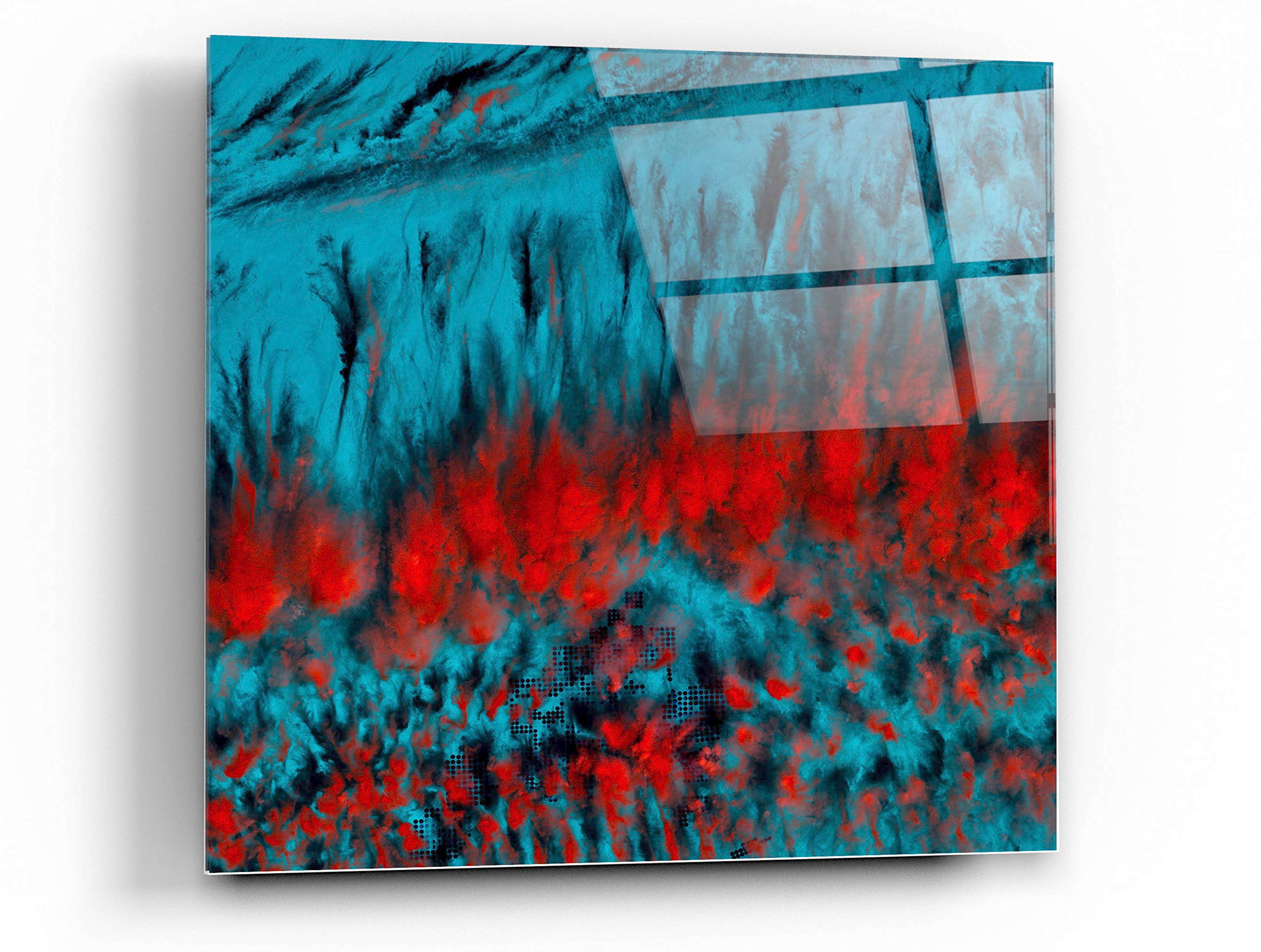 Epic Art 'Earth As Art: Eerie Cloud Shadows' 24x24 Inch Acrylic Glass Wall Decor - Modern Abstract Landscape Painting for Living Room, Bedroom & Office