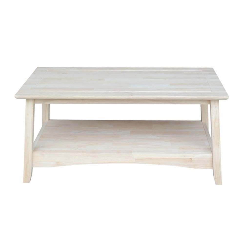 Unfinished International Concepts Bombay Tall Coffee Table - Modern Living Room Furniture for Home Decor & Entertaining