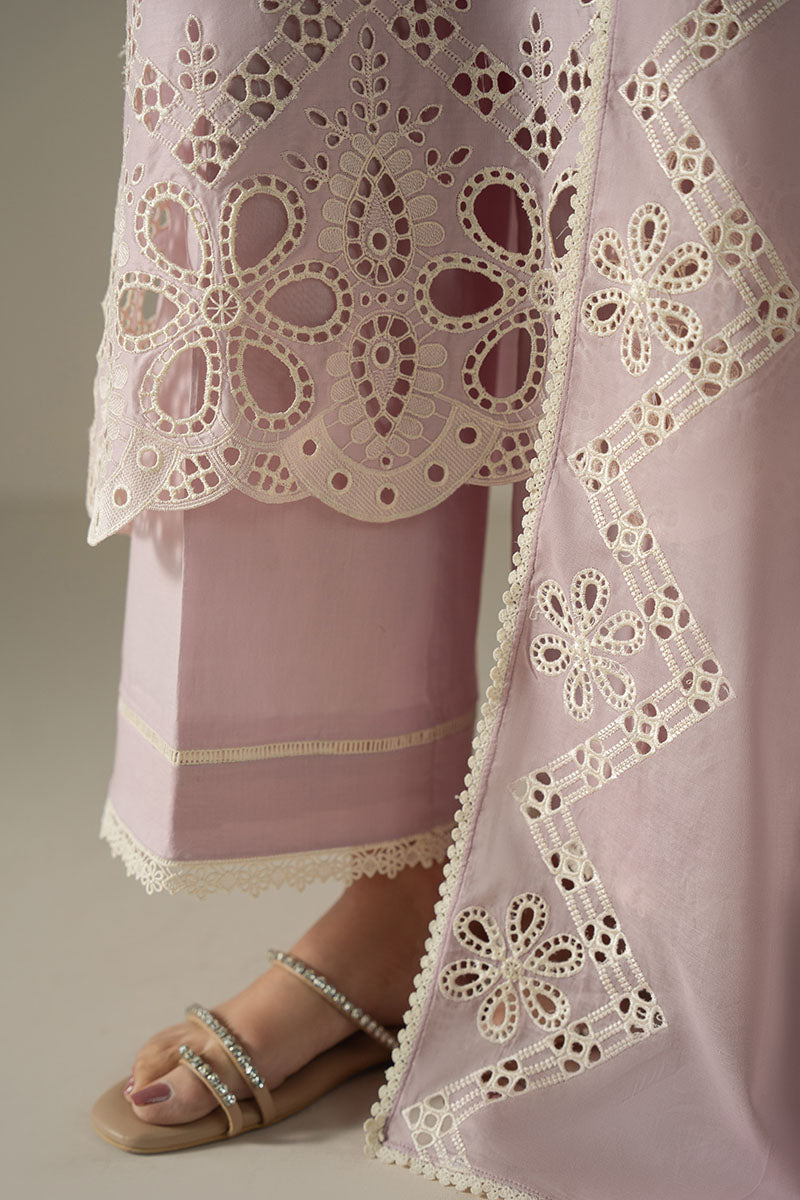 LILAC BLOOM 3-Piece Chikankari Suit Set - Hand Embroidered Floral Kurti with Dupatta & Pants - Traditional Indian Ethnic Wear for Women - Perfect for Weddings, Festivals & Special Occasions