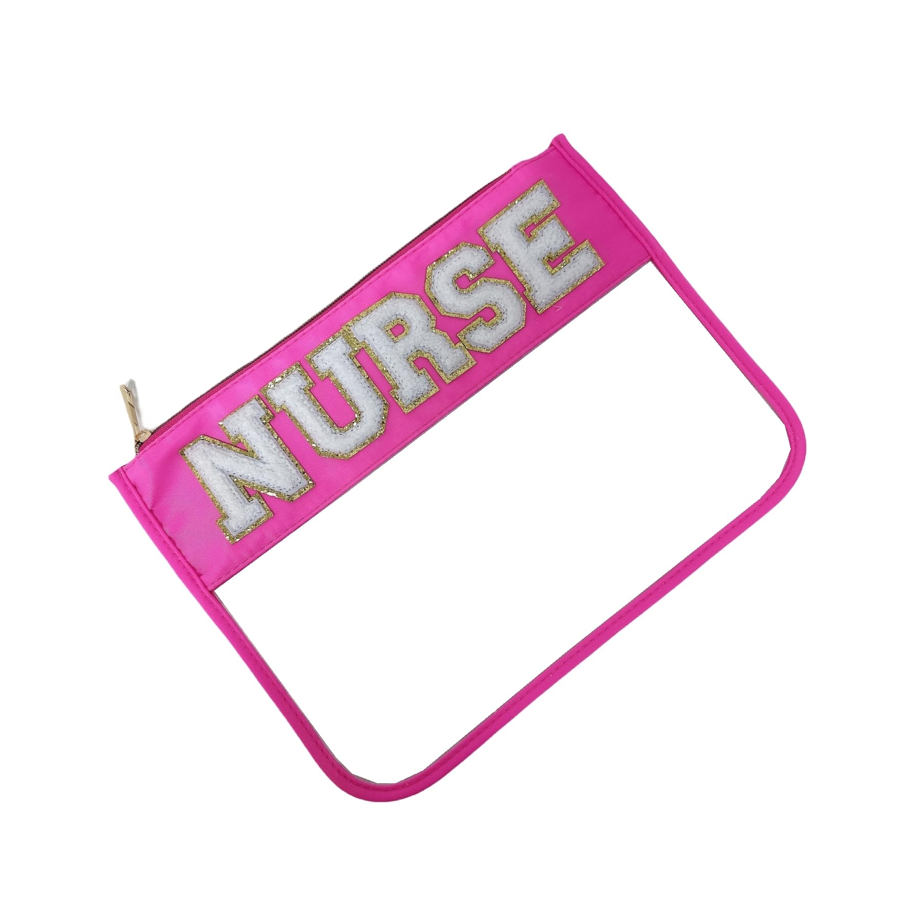 Nurse Bag Essentials - Chenille Letter Work Bag, Clear Makeup Pouch & Travel Toiletry Organizer for Women | Perfect Nurse Gifts, Cosmetic Storage & Travel Accessories for Healthcare Professionals