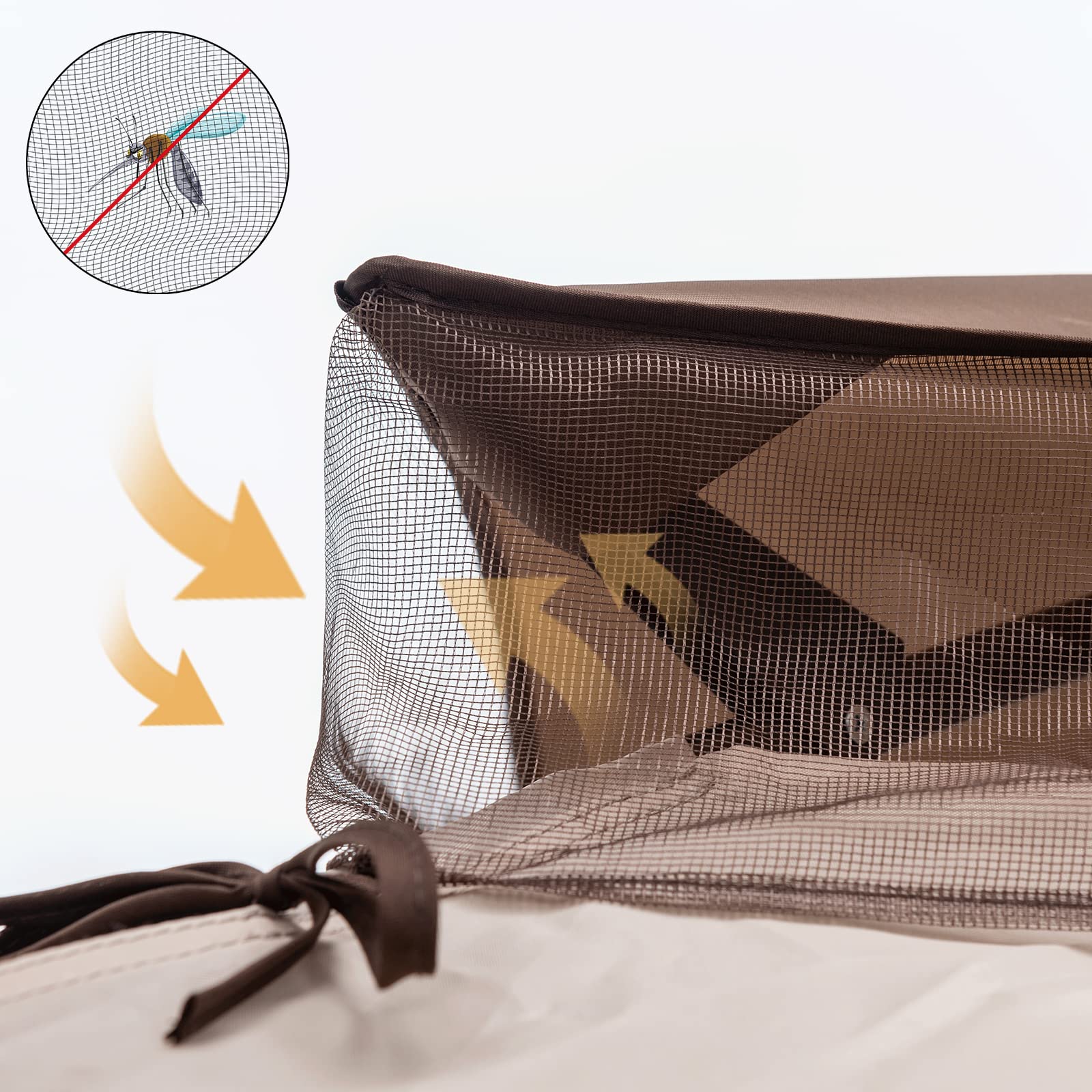 Joyside 11'x11' Pop Up Gazebo Canopy Tent with Mosquito Netting & Sidewalls - Waterproof Outdoor Shelter for Patio, Backyard, Camping, Picnics, and Weddings (Beige)