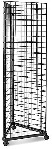 Triangle Wire Gridwall Panel Display Rack with Wheels - Versatile Retail Store Fixture for Clothing, Jewelry & Accessories Display