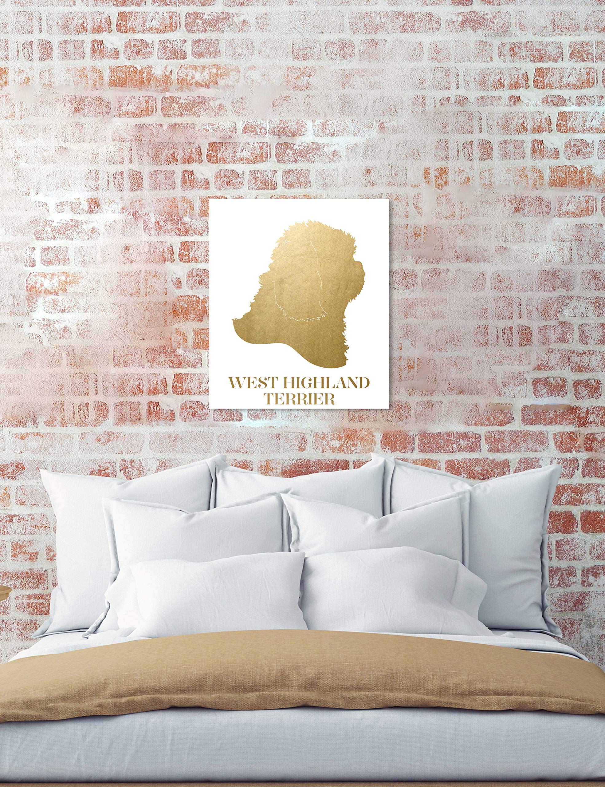Oliver Gal Artist Co. WEST Highland Terrier Canvas Wall Art Print - 30x36 Inch Gold & White Animal Home Decor - Perfect for Living Room, Bedroom or Office Decorations