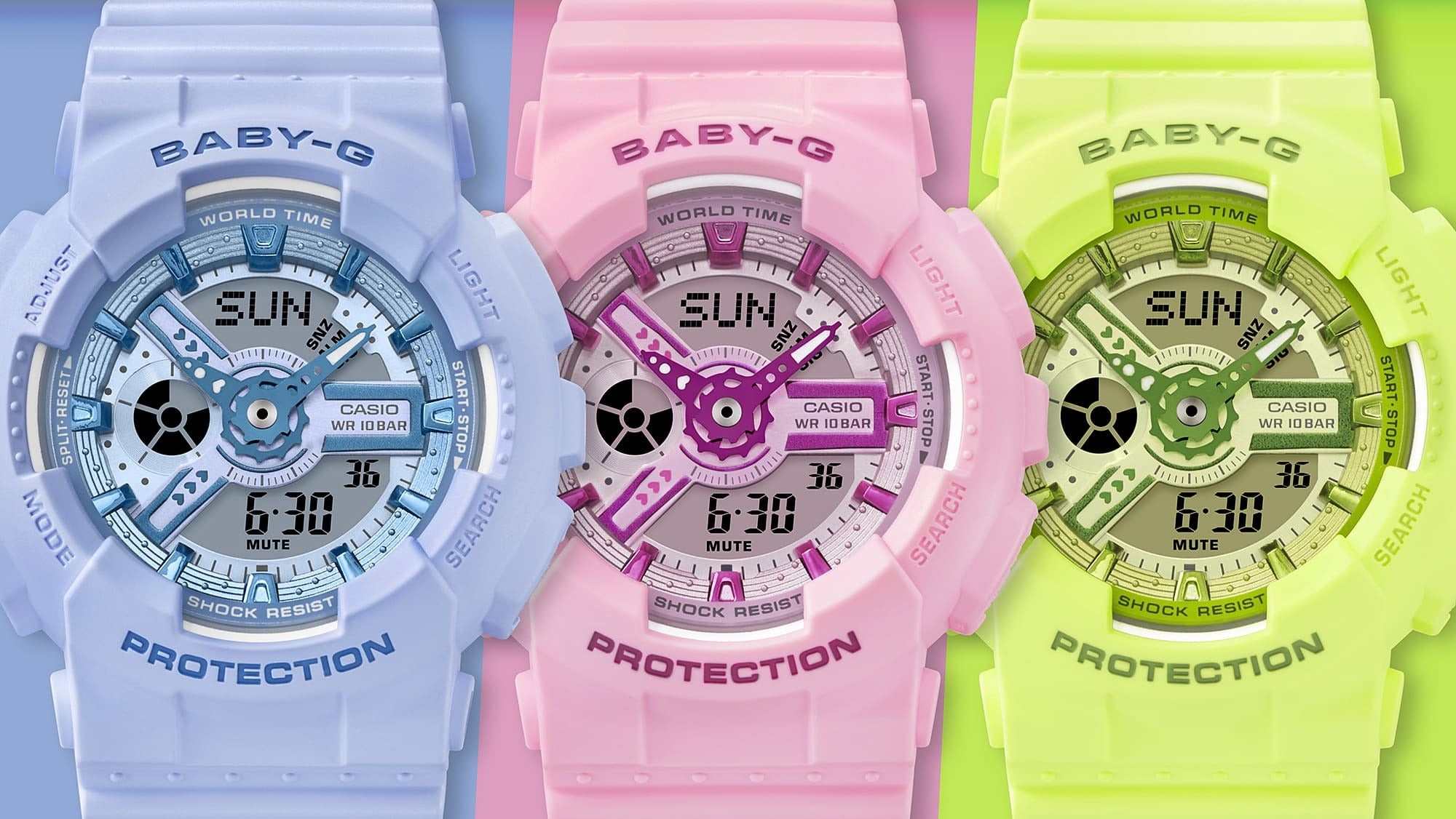 Casio Baby-G BA-110YK-4ADR Women's Digital Sport Watch - Light Pink Resin Band, Shock Resistant, Water Resistant 100M - Perfect for Running, Swimming & Outdoor Activities