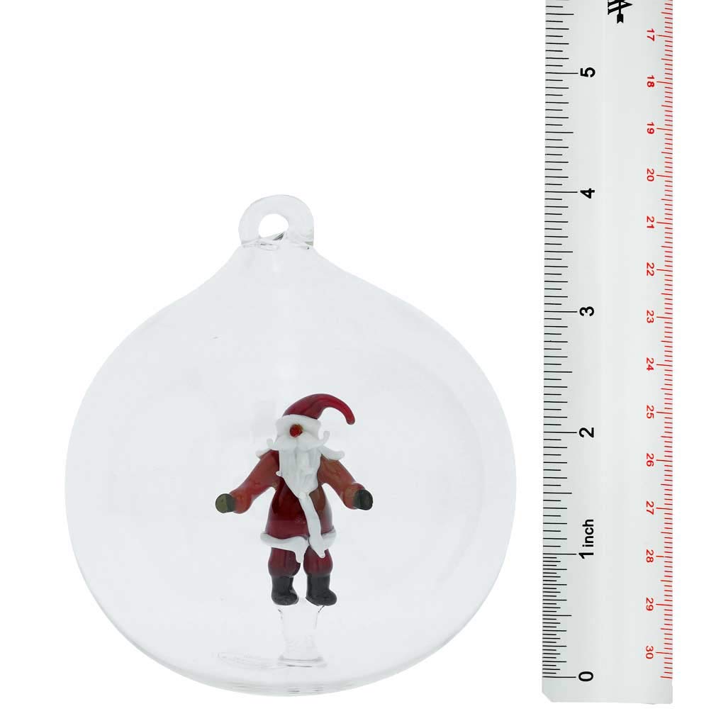 Authentic Murano Glass Santa Christmas Ornament - Handcrafted in Venice, Italy | Perfect for Holiday Tree Decorations, Gift Giving & Festive Home Decor