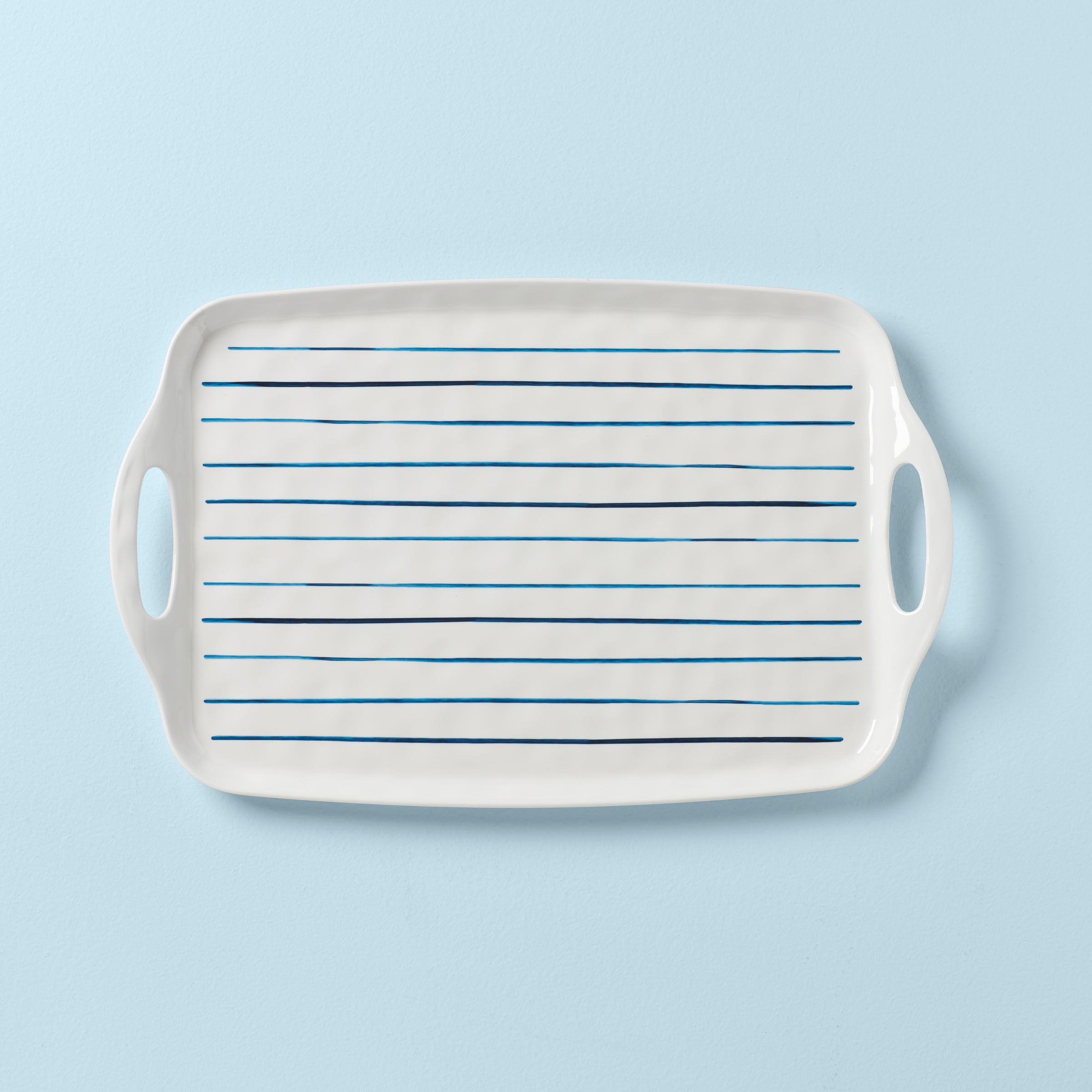 Blue Bay Melamine Serving Platter with Handle - Durable & Lightweight Dish for Parties, Picnics, and Outdoor Dining