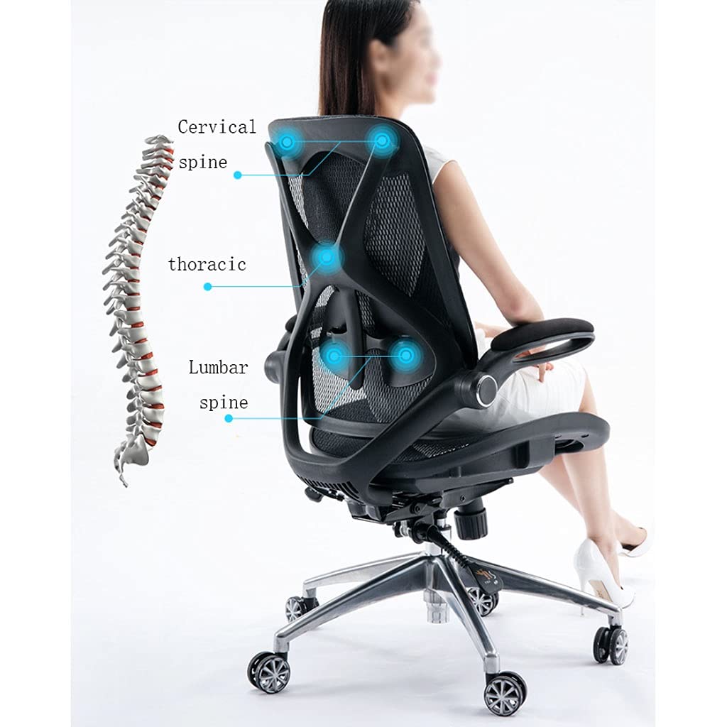Ergonomic Office Chair with Lumbar Support - Adjustable Height Swivel Desk Chair for Home Office, Gaming, Study & Work - Black Executive Computer Chair for Comfort & Productivity