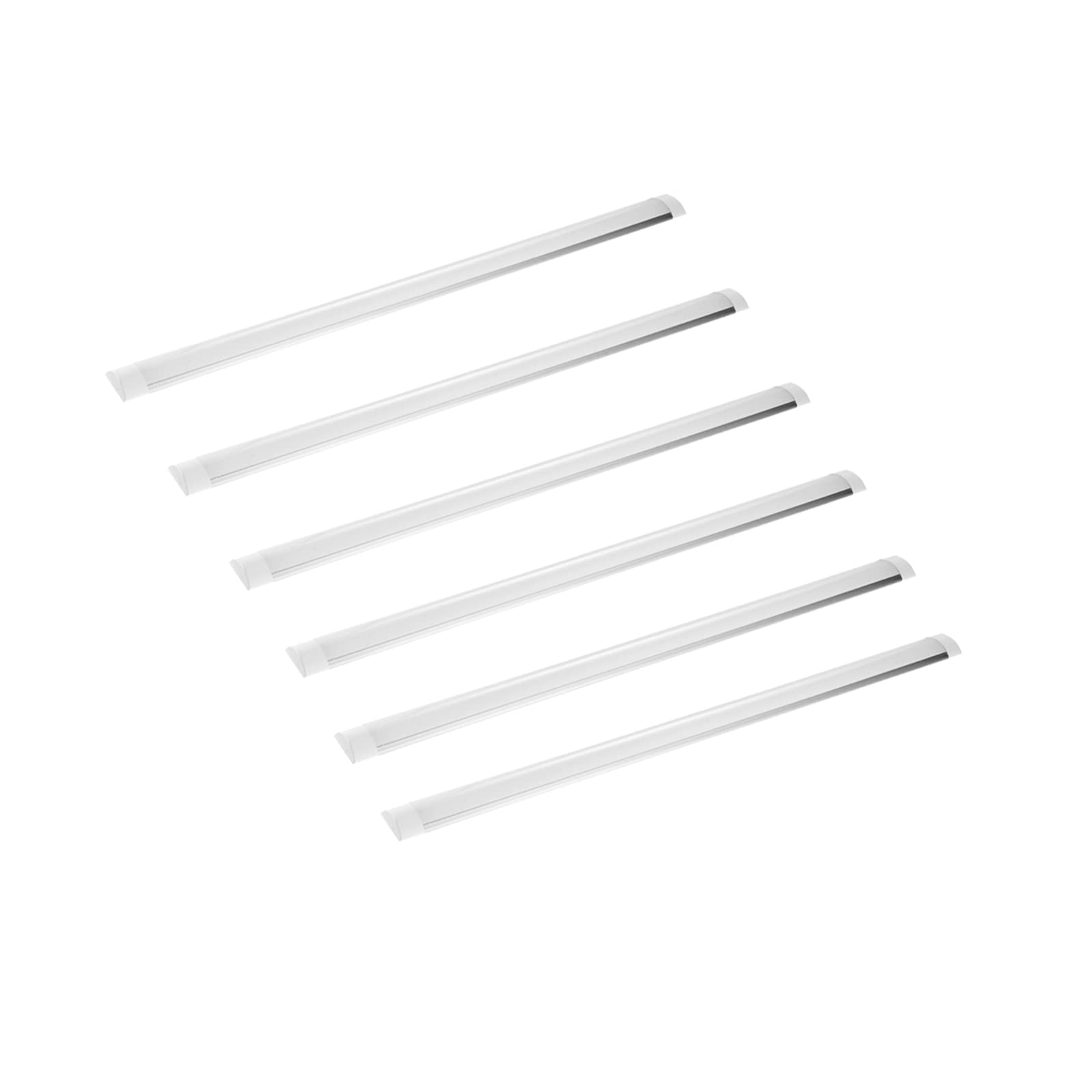 6 Pack LED Shop Light Fixture - 2Ft 20W Commercial Wraparound Ceiling Light, 1600lm 3000K Warm White for Garage, Warehouse, Office, Home & Basement - Energy Saving Lighting Solution for Workspaces & Storage Areas