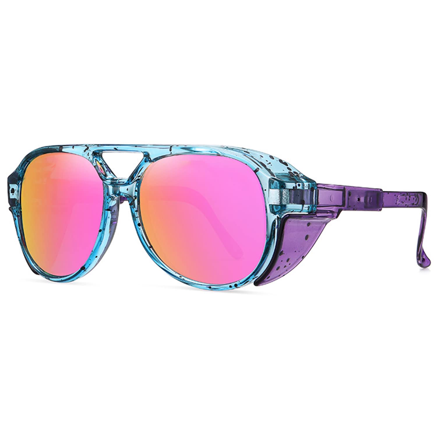 OuShiun Polarized Aviator Sunglasses for Men & Women - UV Protection Windproof Cycling Glasses with Adjustable Temples - Perfect for Outdoor Sports, Driving & Fashion Accessories