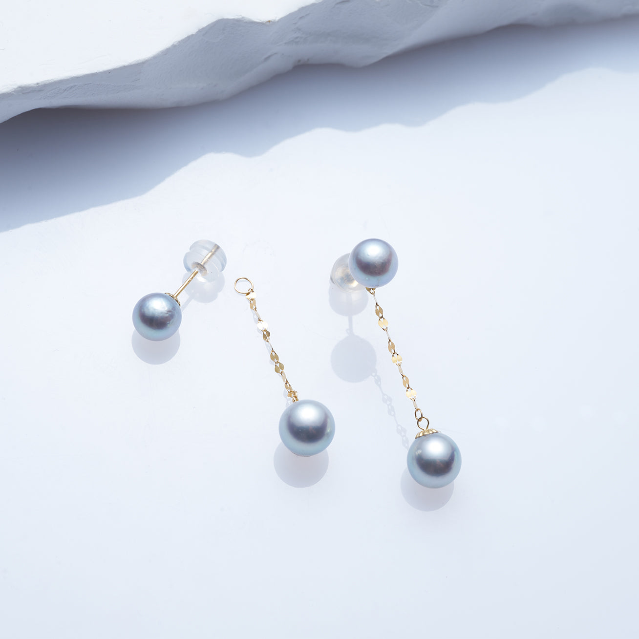 18K Gold Akoya Pearl Earrings - AAA Grade Silver Cultured Pearls for Women | Elegant Gift for Brides, Anniversary & Special Occasions