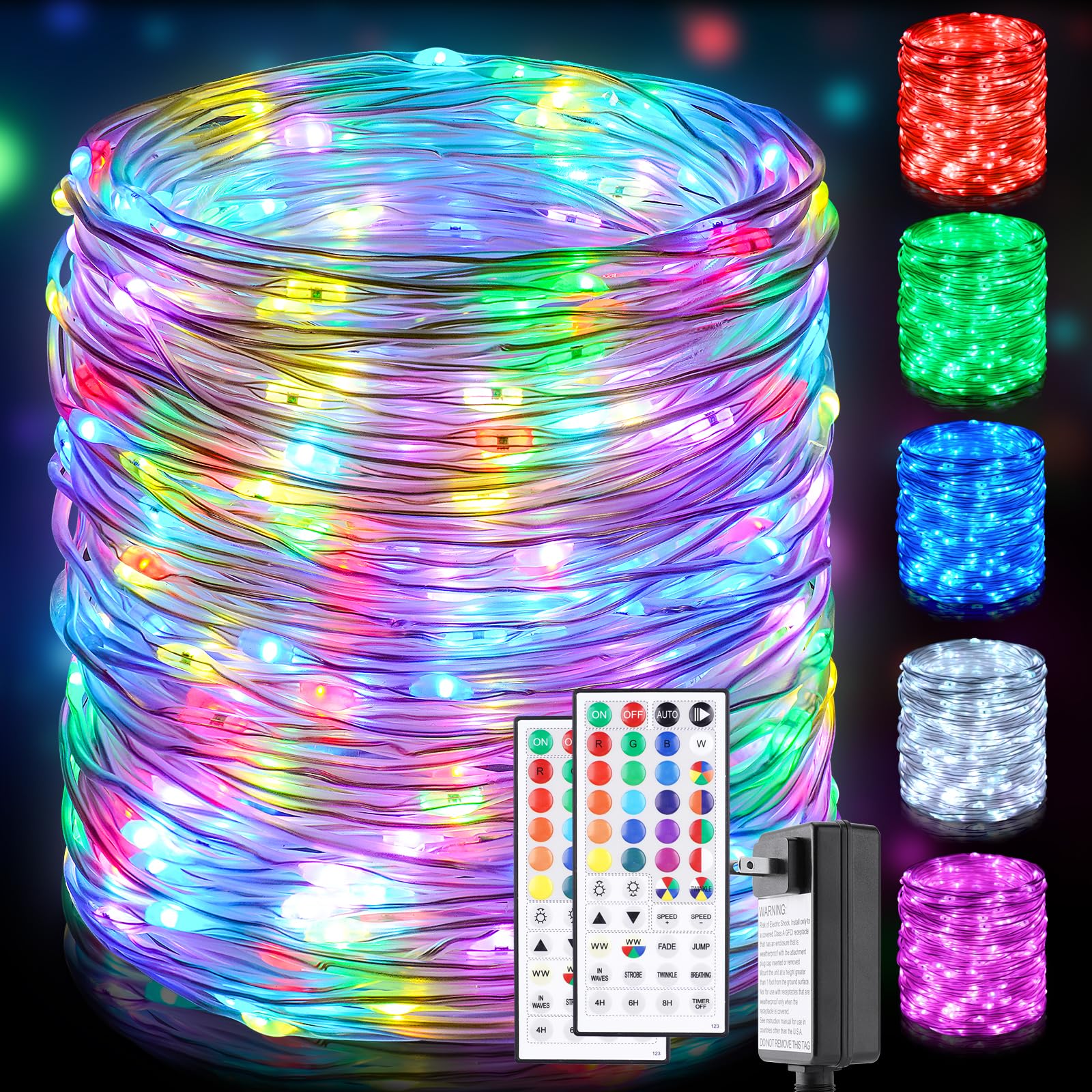400LED 132FT Outdoor Rope Lights - 25 Color Changing + Warm White Waterproof Fairy String Lights for Indoor & Outdoor Use - Perfect for Bedroom, Patio, Garden, Easter Party & Holiday Decorations
