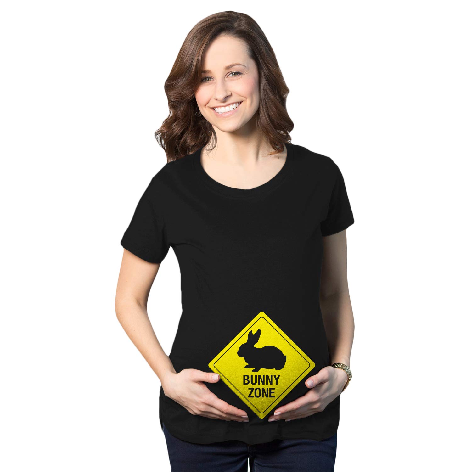 Cute Maternity Bunny Zone T-Shirt for Baby Shower & Pregnancy Announcement - Comfortable Easter Pregnancy Tee for Mom-to-Be
