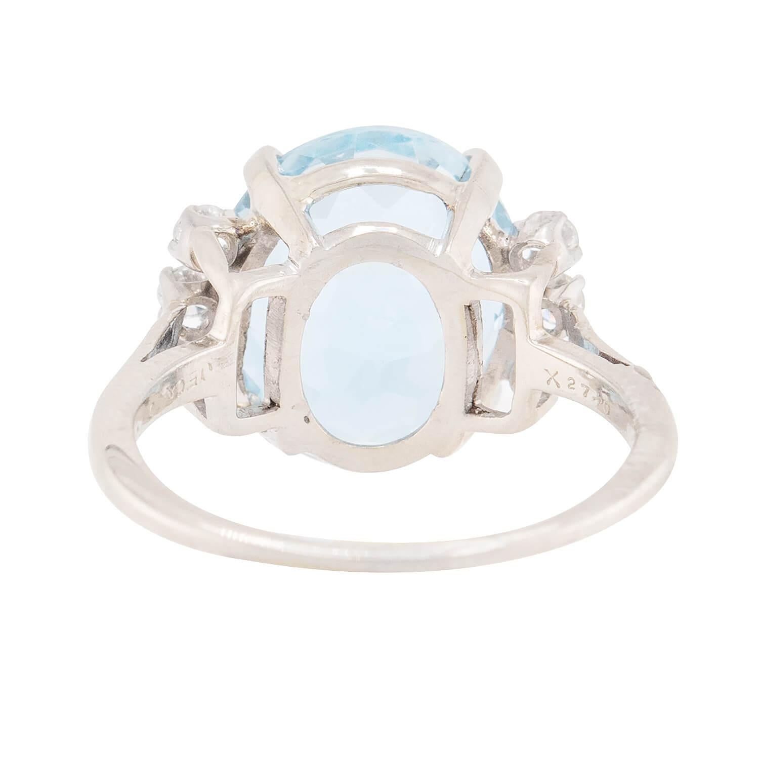 Vintage 14k Gold Aquamarine and Diamond Ring - 10 Carat Total Weight | Elegant Antique Jewelry for Women, Perfect for Engagement, Anniversary & Special Occasion Gifts