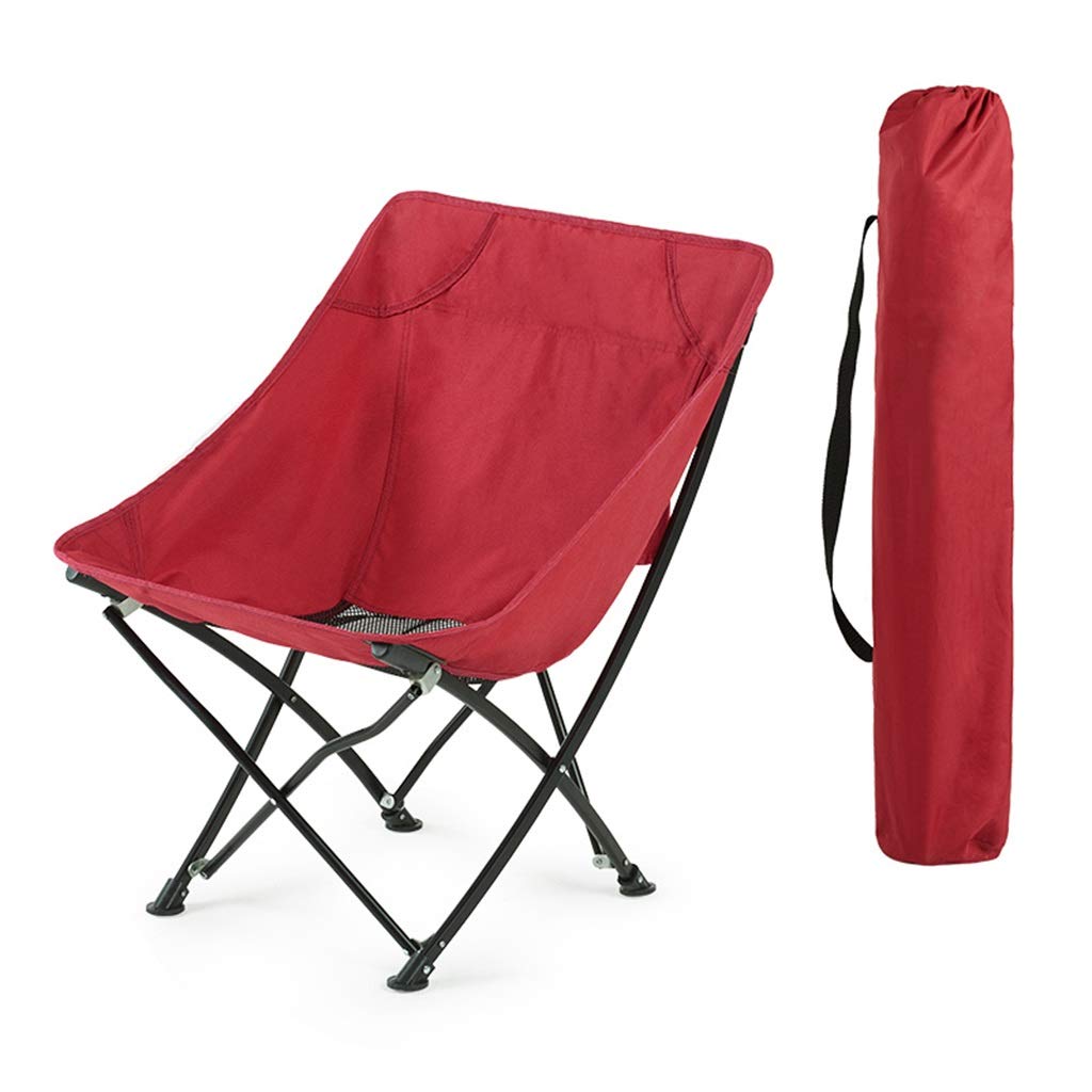 DWW Portable Folding Camping Chair with Carry Bag - Lightweight Beach Lounge Chair & Outdoor Stool - 240lbs Weight Capacity High Back Chair for Camping, Picnics, Fishing, Sports Events (Black) - Perfect for Backyard BBQs, Beach Vacations & Tailgating Parties