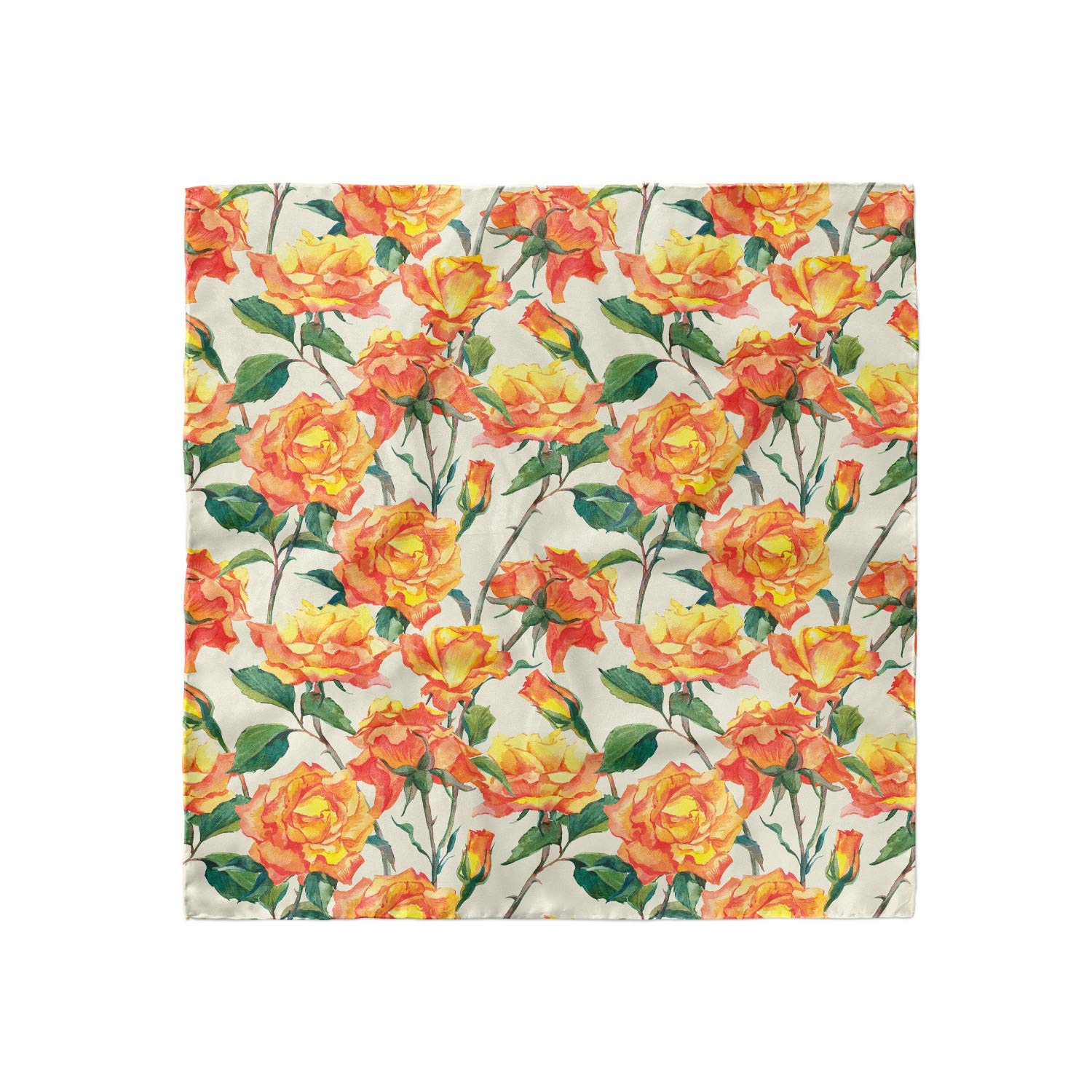 Ambesonne Rose Headscarf - Vintage Bridal Floral Print Hijab Scarf for Women, Muslim Shawl Wrap - Perfect for Weddings, Parties & Everyday Wear
