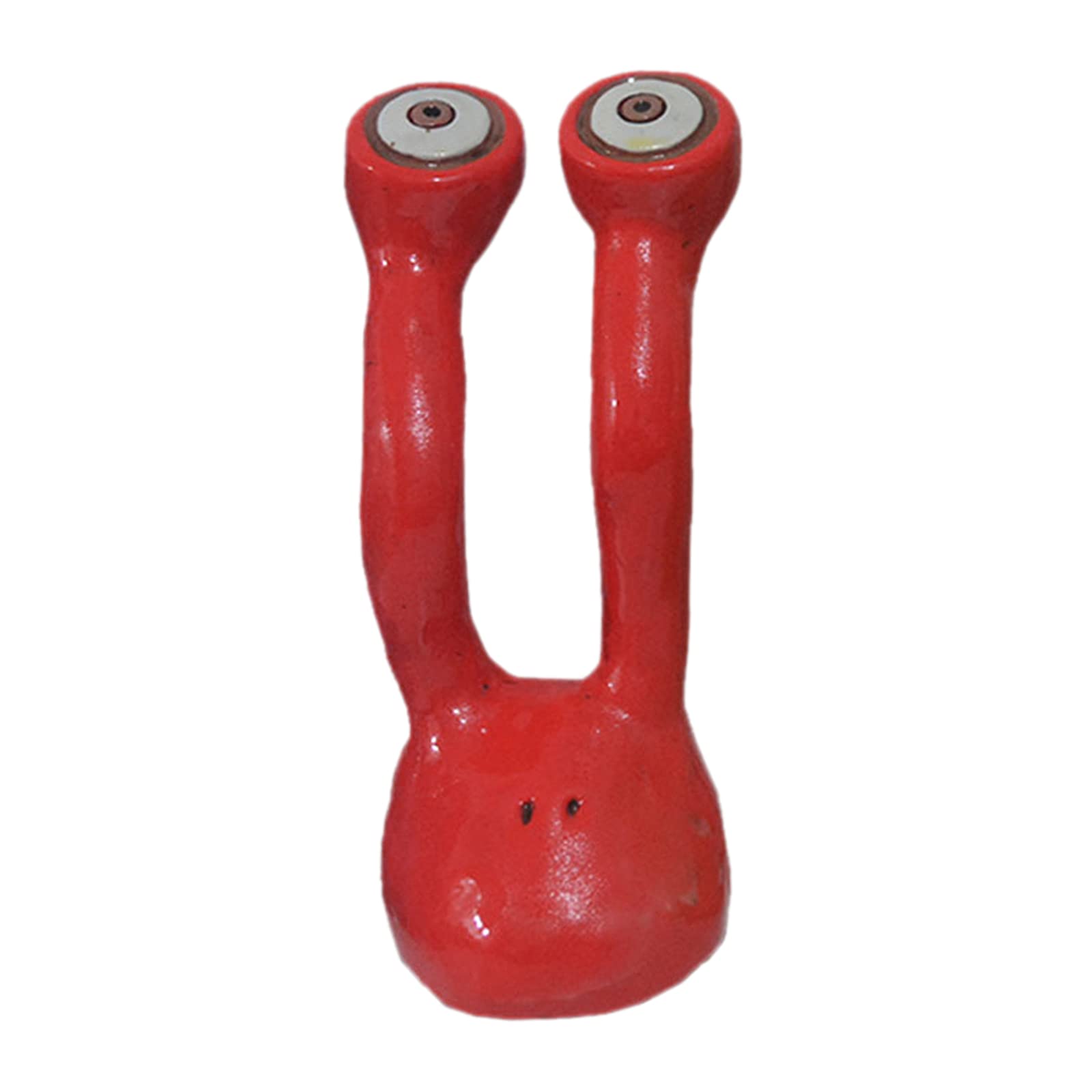 Handcrafted Abstract Garden Snail Statue - Long Eyes Outdoor Decor for Lawn, Patio & Potting | Red Ceramic Figurine | Unique Yard Art for Garden, Balcony & Home Decoration
