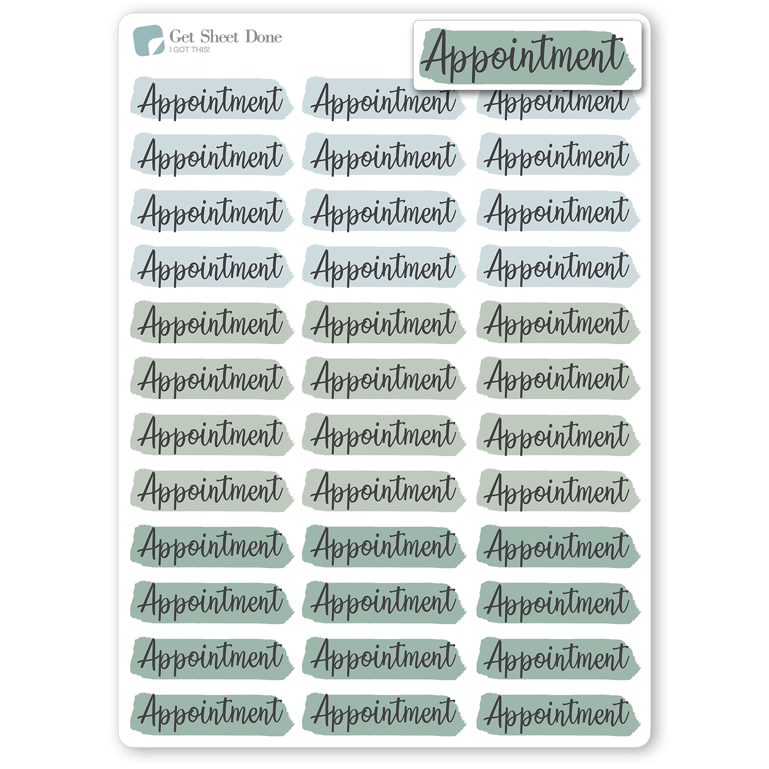 36 Vinyl Appointment Planner Stickers (1 Inch) - Highlighted Text Script for Health, Doctor Meetings & Productivity - Perfect for Bullet Journals, Bujo, To-Do Lists & Life Planning - Ideal for Organizing Schedules, Medical Appointments & Daily Tasks