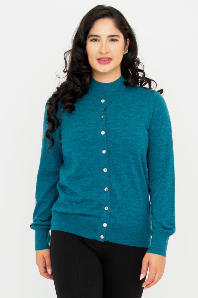 Premium Merino Wool Kitten Cardigan in Teal - Soft & Cozy Sweater for Cats - Perfect for Winter Warmth & Stylish Pet Fashion