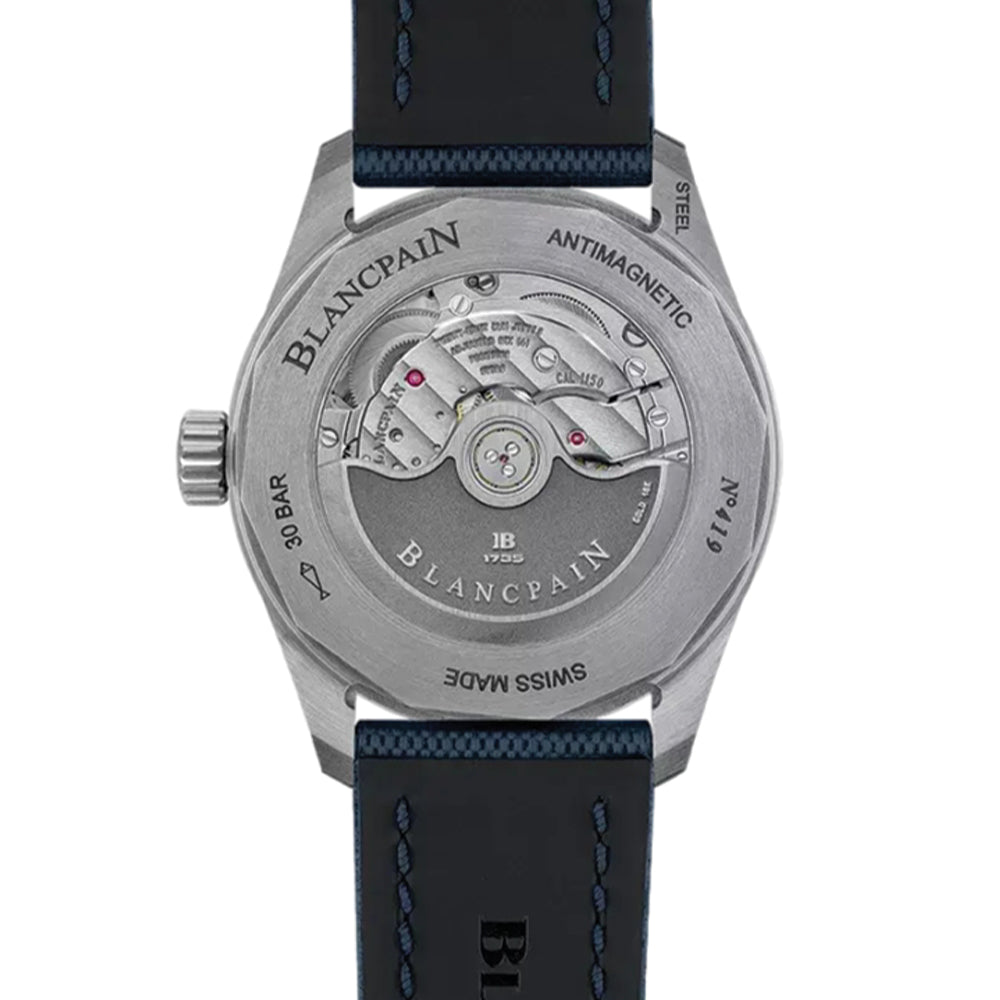 Fifty Fathoms Bathyscaphe 38mm Blue Dial Men's Watch with Nylon Strap - Luxury Diving Timepiece for Professional Divers & Water Sports Enthusiasts