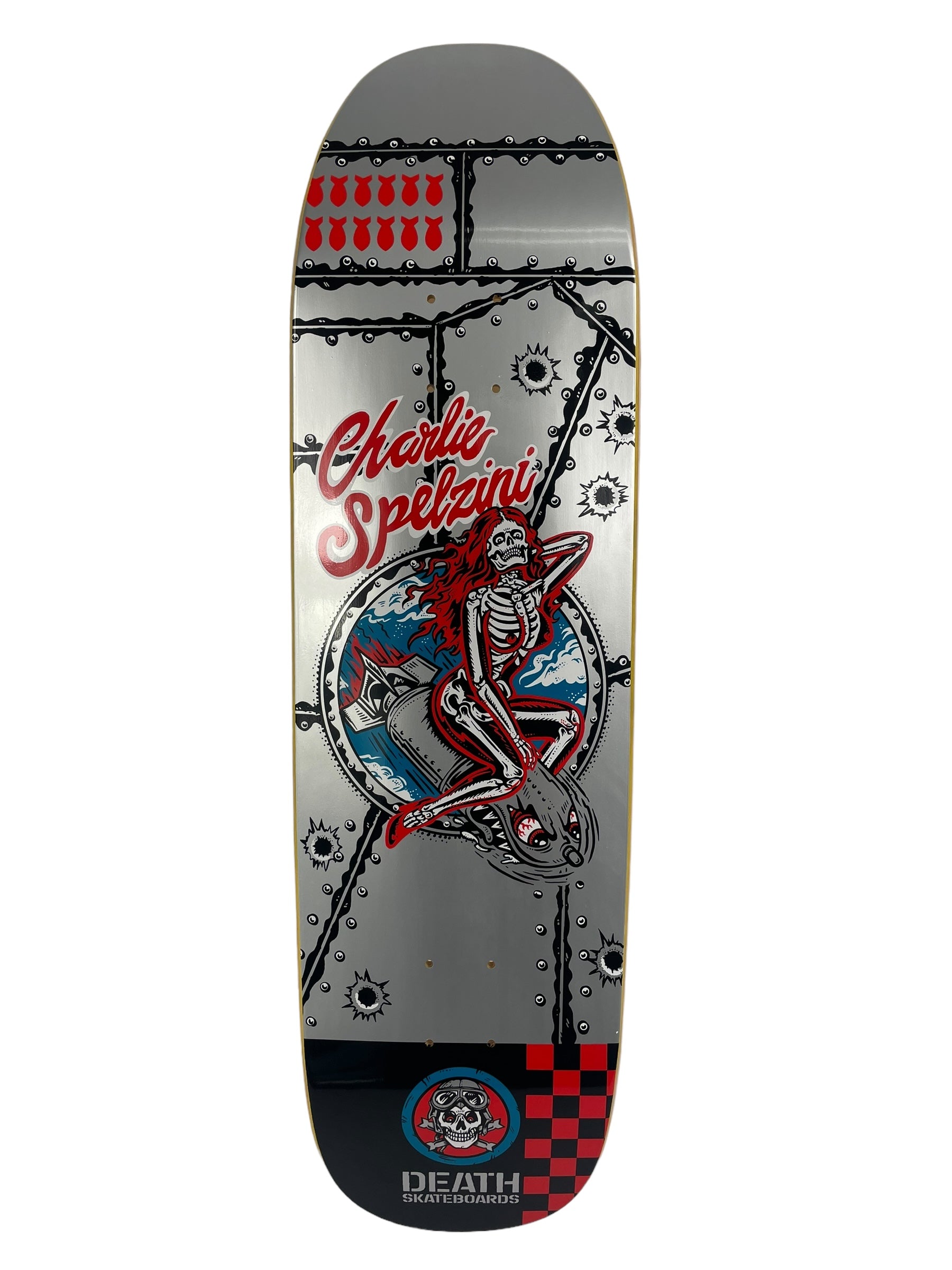 Charlie Spelzini Pro Deck Death Skateboards SOLE POOL SHAPE 8.9 - Premium Skateboard Deck for Pool & Street Skating | Perfect for Skaters & Collectors