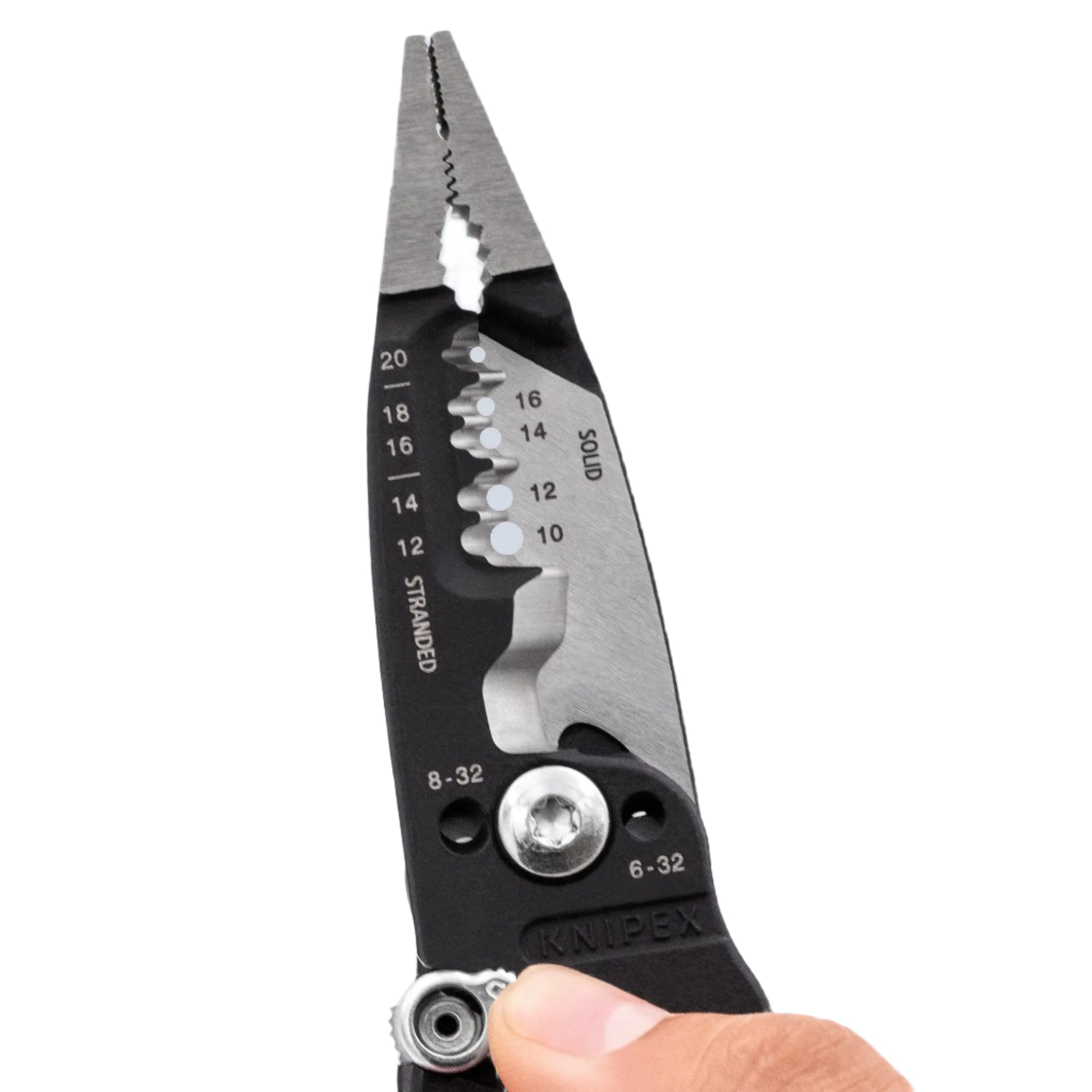KNIPEX 13718SBA 8-Inch Forged Wire Stripper for 20-10 AWG - Professional Electrical Tool for DIY Projects & Home Repairs