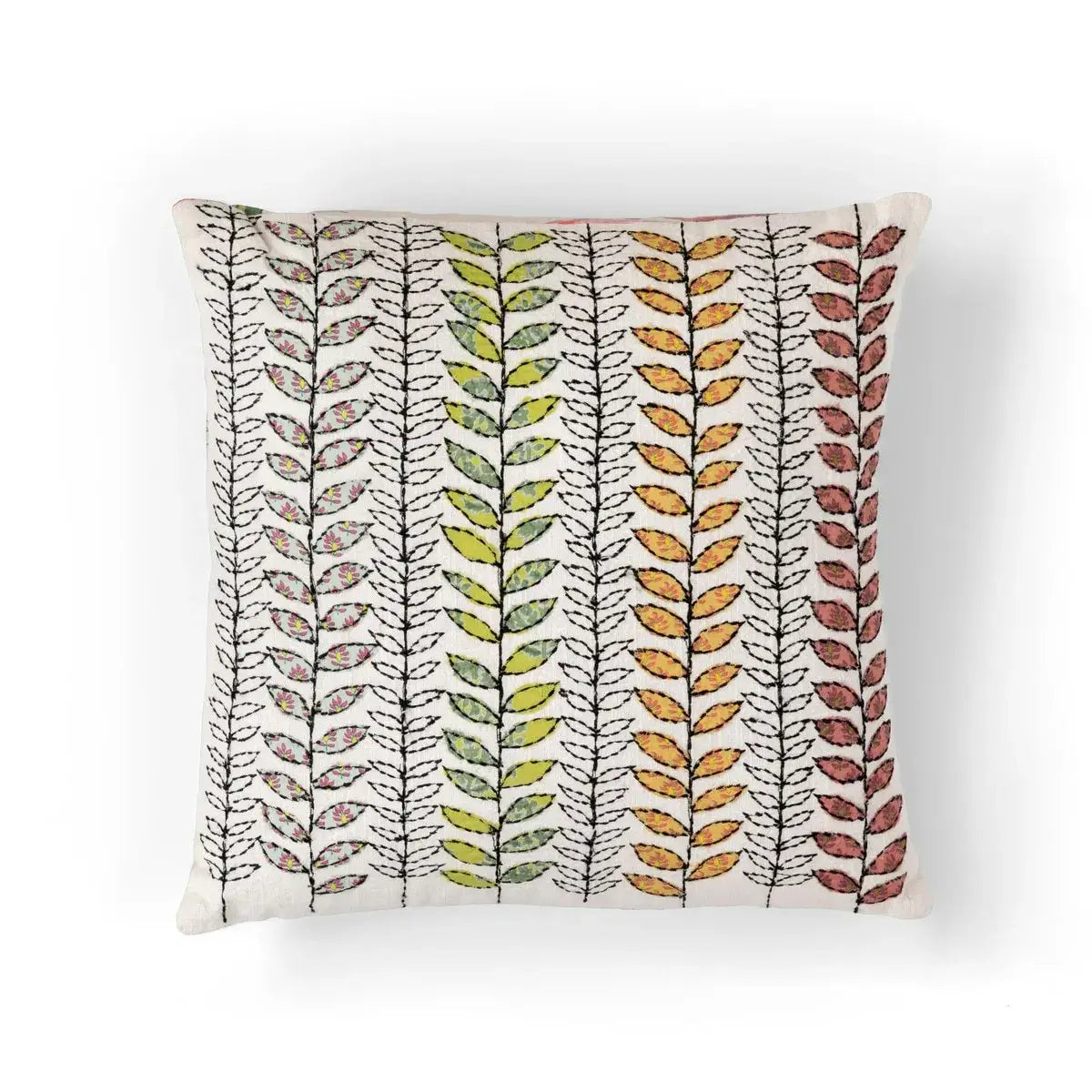 Embroidered Vine Pattern Decorative Throw Pillow - Elegant Home Decor for Sofa, Bed & Living Room