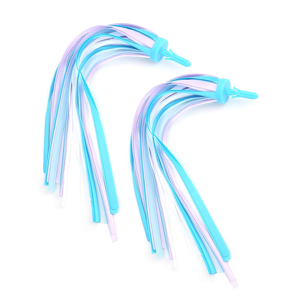 Zerodis Kids Bike Handlebar Streamers - Colorful Tassel Grips & Ribbons for Children's Bicycles and Scooters (Blue) - Fun Bike Accessories for Boys and Girls Outdoor Play