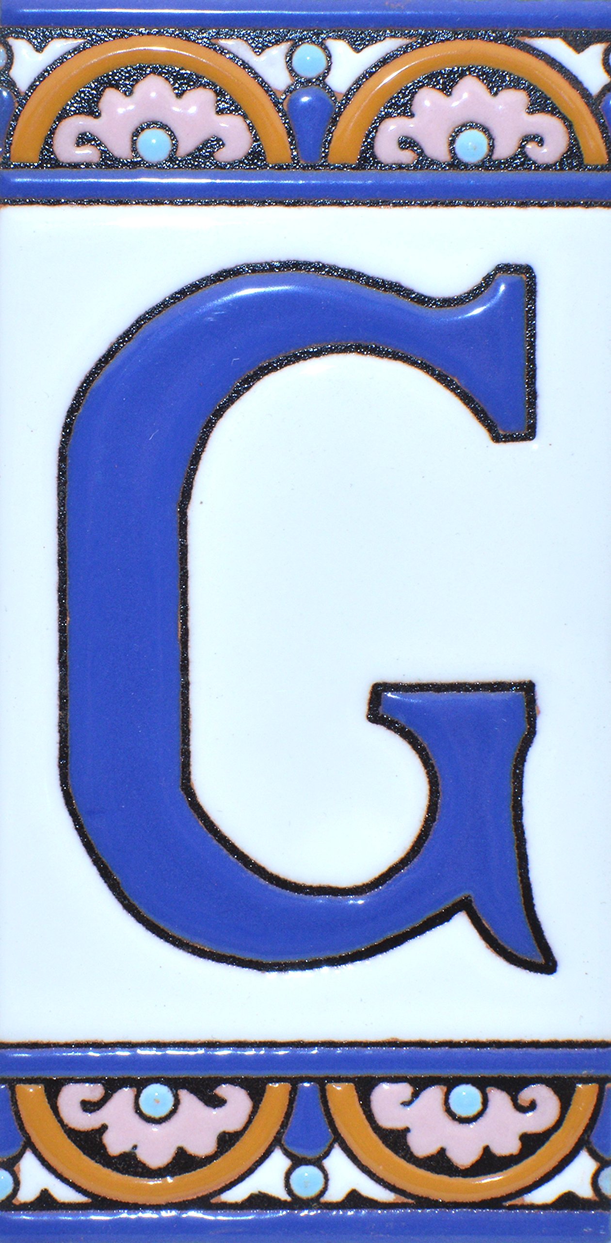 6 Inch Hand Painted House Letter Tiles - Custom Address Signs, Names & Numbers for Home Decor - ARCO GRANDE Design (5.86