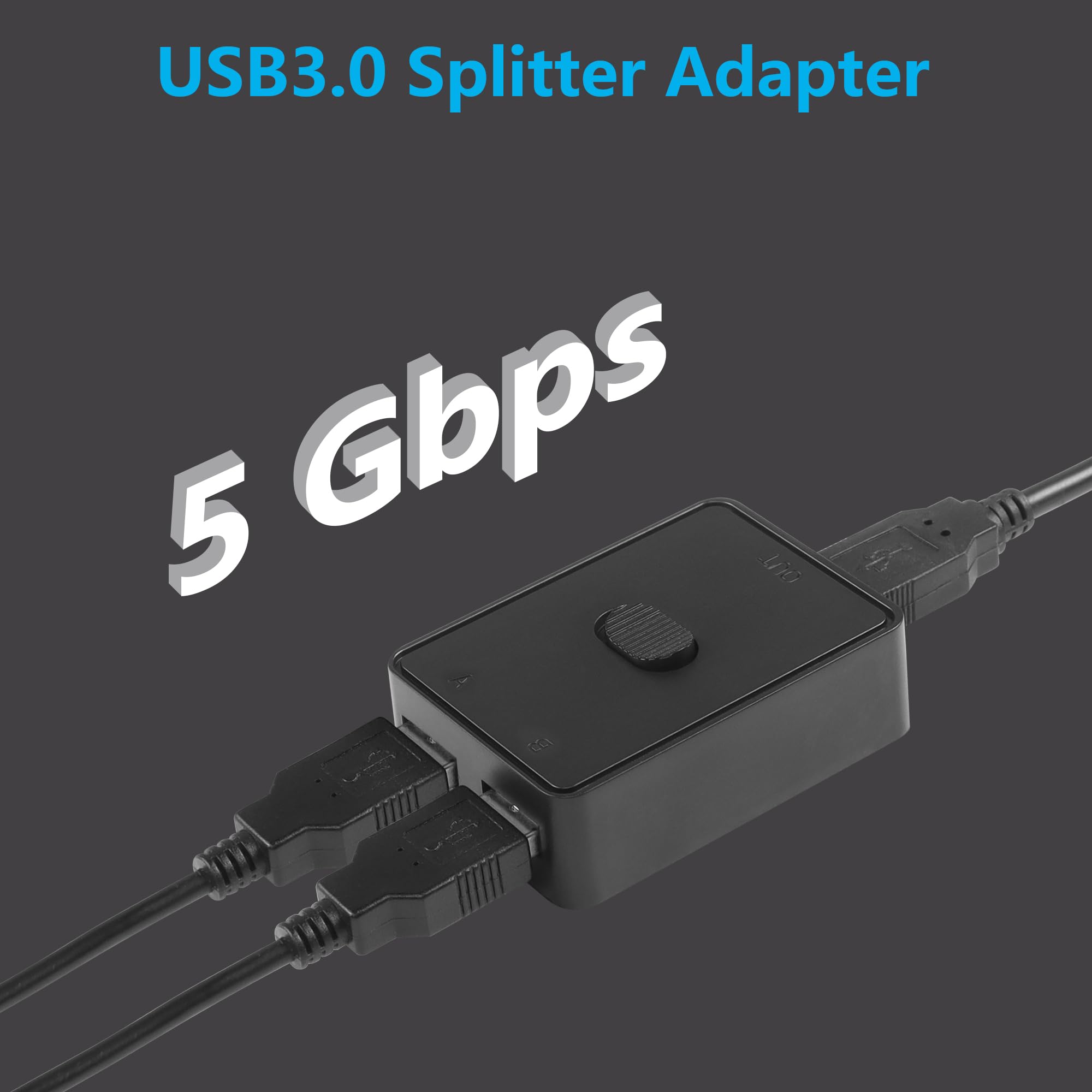 CERRXIAN USB 3.0 Switch Selector 2-in-1 for Keyboard Mouse Printer - Home Office Use