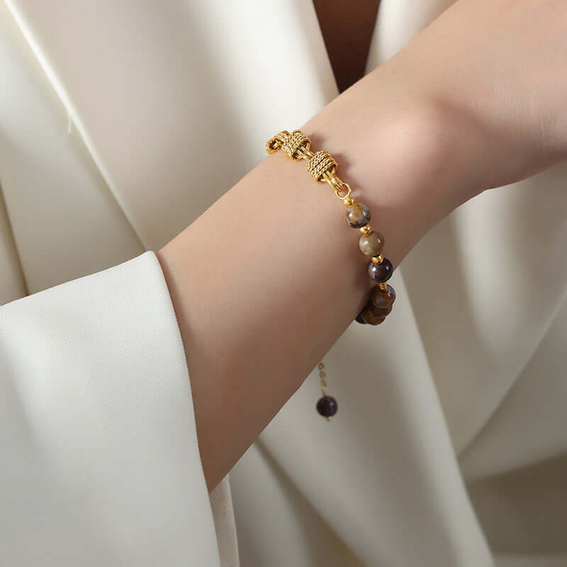 Freshwater Pearl & Agate Pig Nose Bracelet for Women - Elegant Adjustable Beaded Jewelry Gift for Birthday, Anniversary | Perfect for Daily Wear, Office & Special Occasions | E379