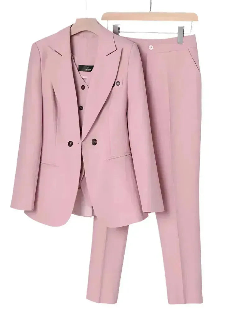 3 Piece Women's Pant Suit Set - Professional Formal Pantsuit for Office, Business Meetings & Special Occasions